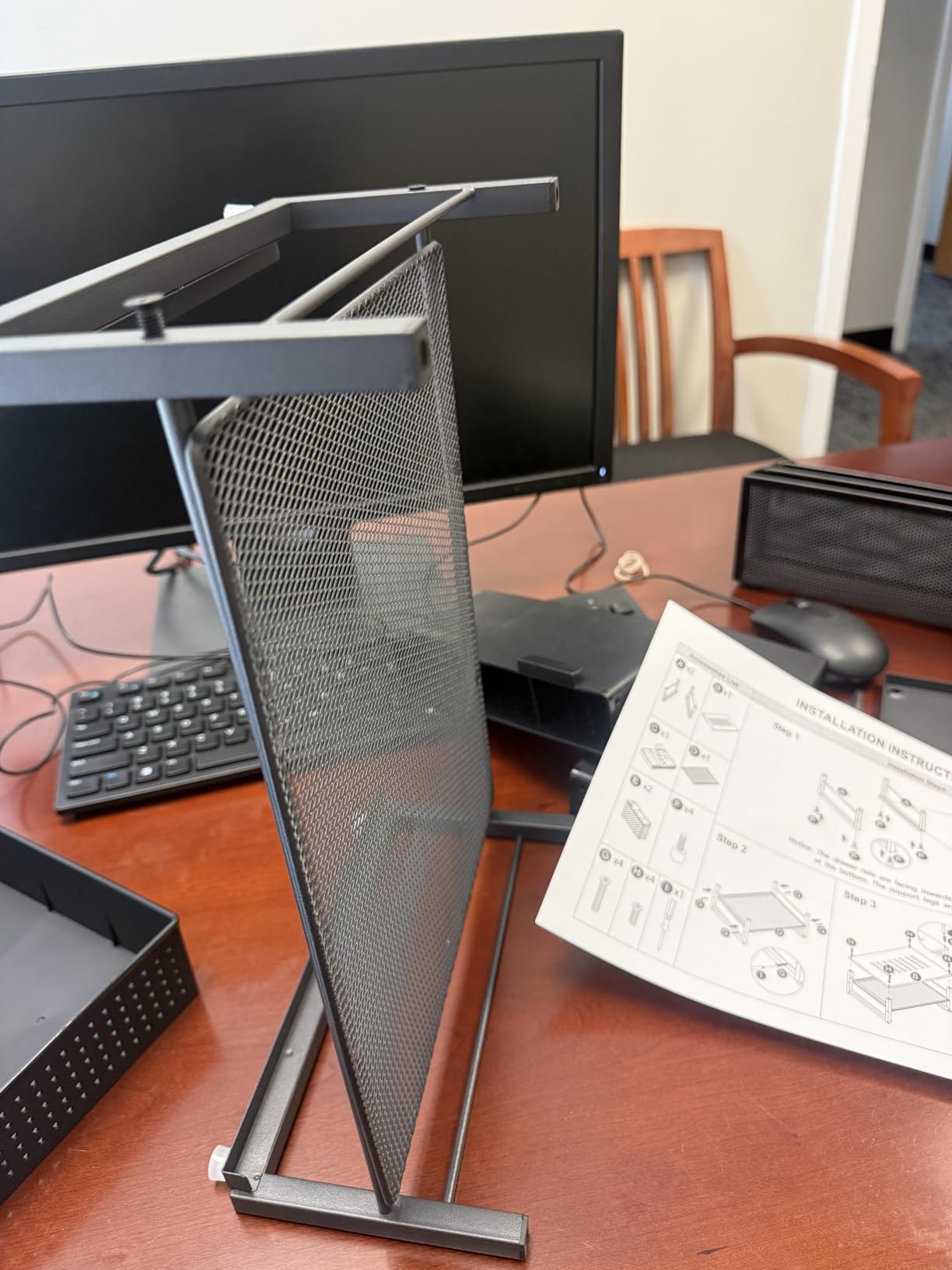 gianotter Monitor Stand with Drawer and 2 Pen Holders | Monitor Riser Dual-Layer Storage Desk Organizers and Accessories (Black) customer photo 1