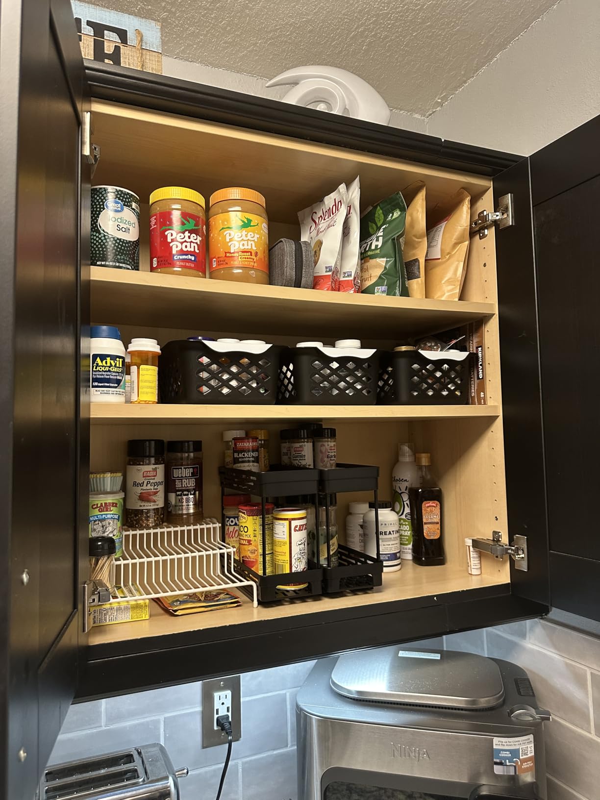 Pull Out Spice Rack Organizer for Cabinet, 3 Packs Slide Out Spice Racks Organizer, Spice Cabinet Organizers, Cabinet Size Need:12'' Highx11'' Deepx5'' Wide,Each Tier Hold 10 Spice Jar - 2 Tier, Black customer photo 2