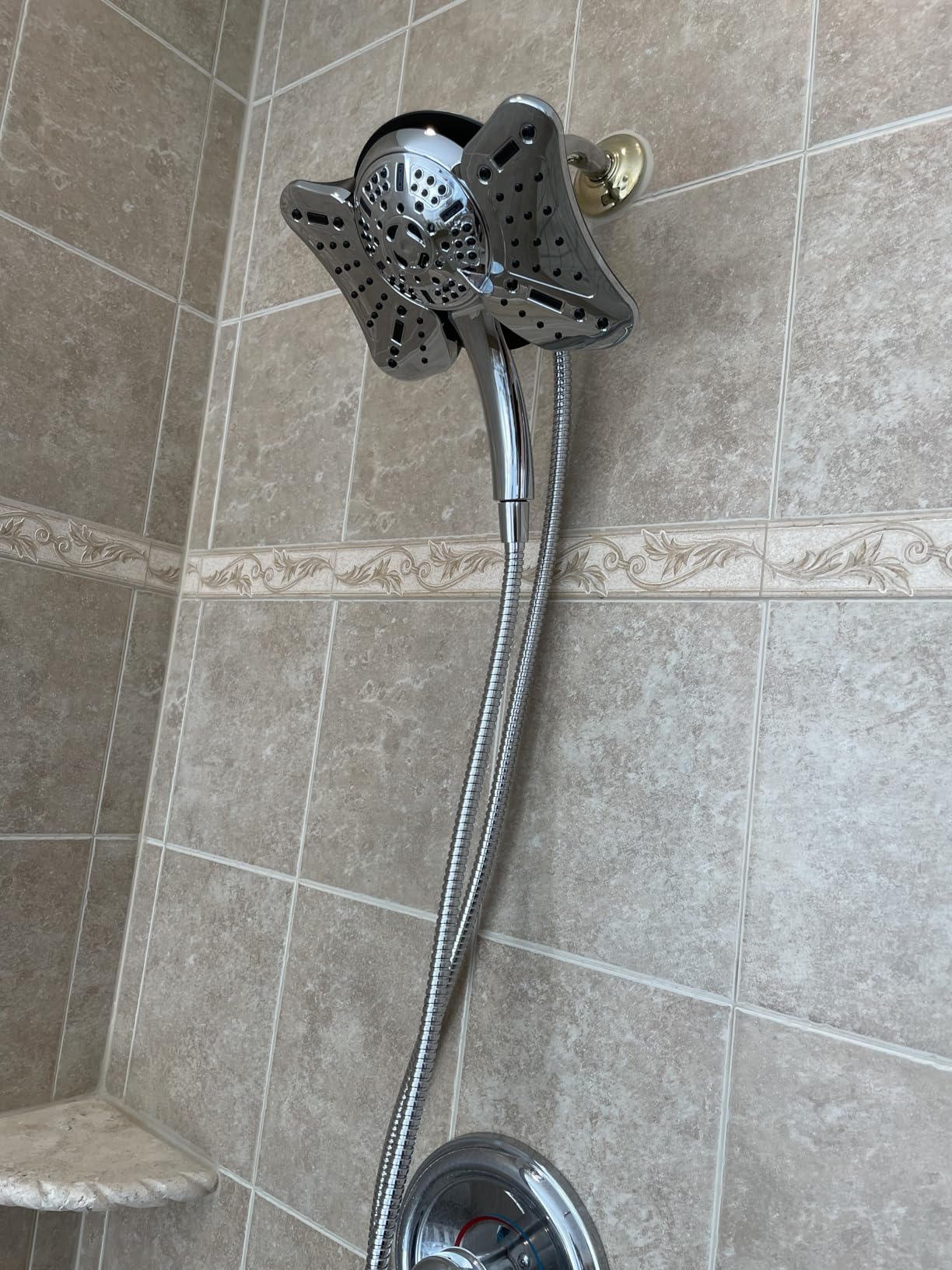 GRICH 2.5GPM Shower Head with Handheld Spray Combo: 2 in 1 Rainfall Shower Heads high pressure & Handheld Shower Head, 9 Spray Modes/Settings Detachable Shower Head with 60 Inch Hose customer photo 2