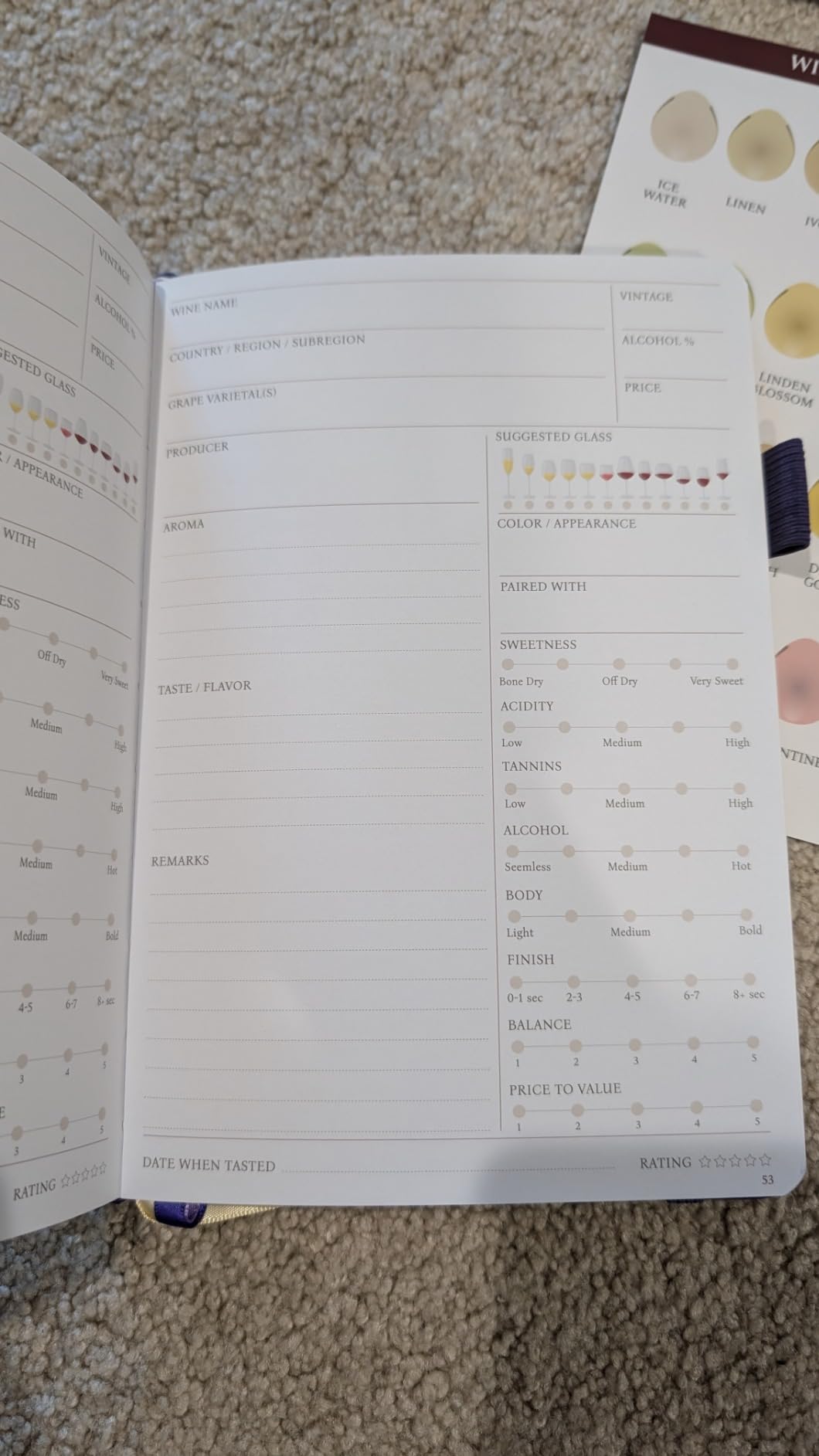 Legend Wine Tasting Notebook, Guided Journal & Log Book, Purple | 5.8 x 8.3 in, eco leather cover, 142 wine & spirit reviews, simple tips for beginners & wine lovers, label & tasting notes customer photo 2