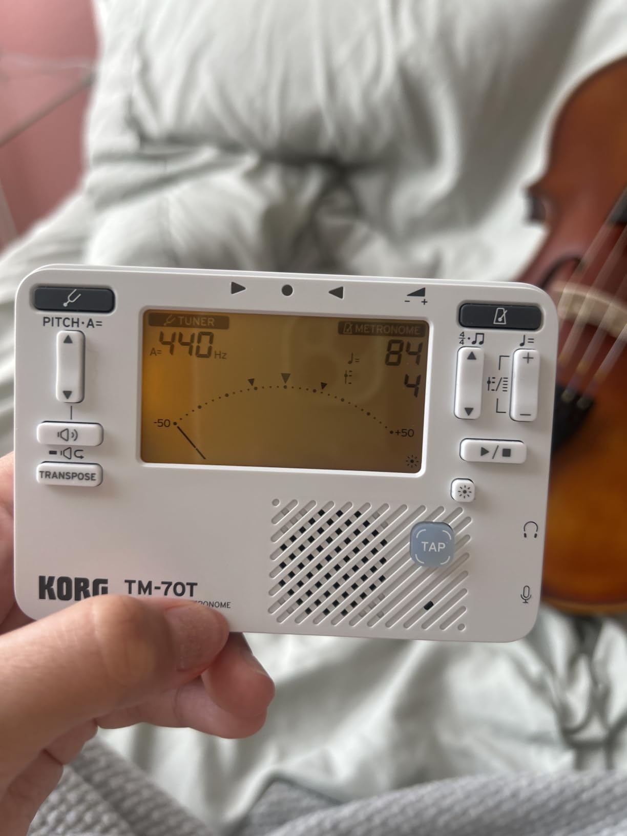 Korg TM-70T Tuner & Metronome w/Sound Out, Transpose & Chromatic - Black customer photo 1