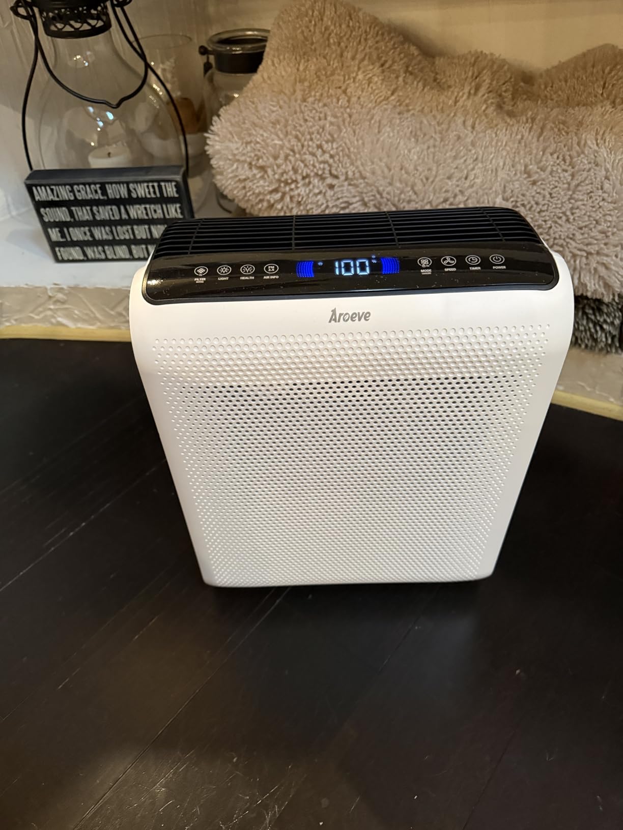 AROEVE MK07 Air Purifier for Home with Air Quality Indication and Auto Mode | UV Secondary Purification, 0.3 Microns Filtration, 1504 ft² Coverage customer photo 2