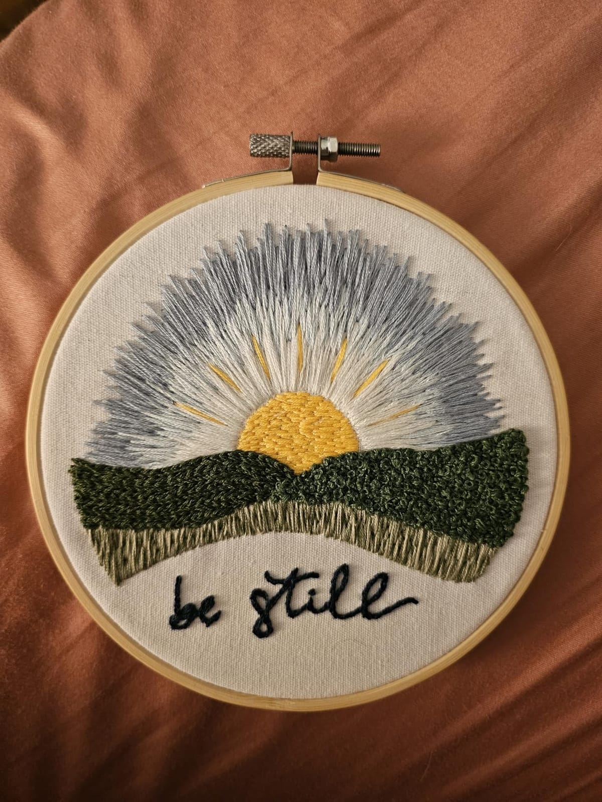 Elly & Grace Christian Embroidery Kit with Embroidery Hoop, Easy Embroidery Kit for Beginners and Adults, Full Embroidery Hoop Kit with Needles and Thread Included (Be Still) customer photo 1