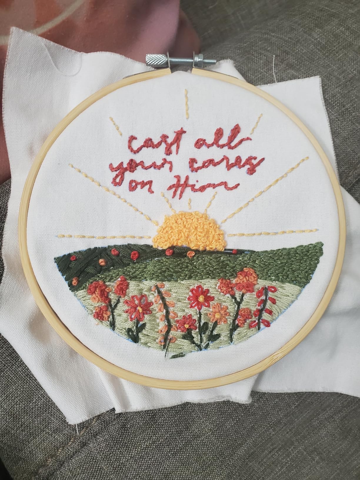 Elly & Grace Christian Embroidery Kit with Embroidery Hoop, Easy Embroidery Kit for Beginners and Adults, Full Embroidery Hoop Kit with Needles and Thread Included (Be Still) customer photo 2