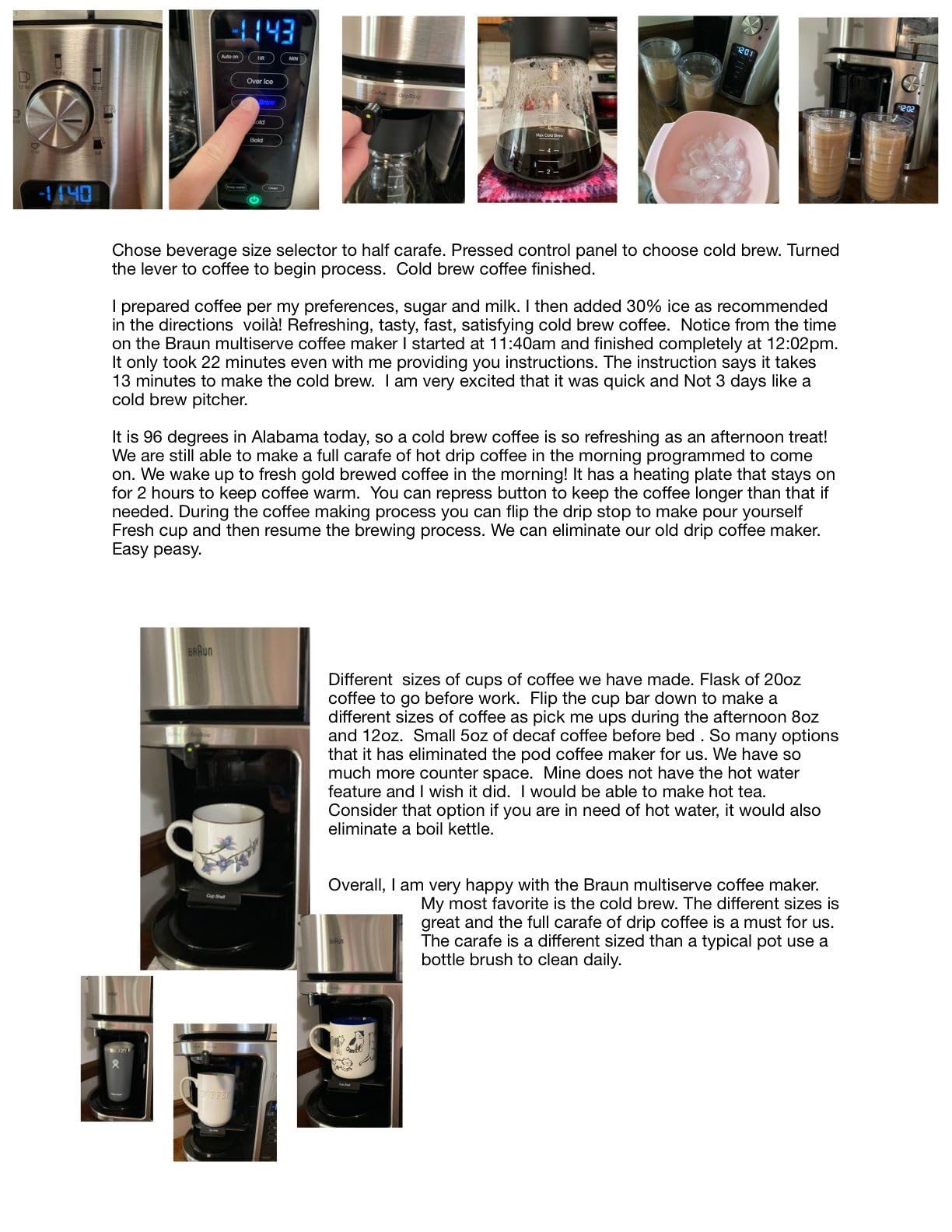 Braun MultiServe Plus 10-Cup Drip Coffee Maker - Hot & Cold Multi-Serve Brewer with Programmable Timer and Auto Start, Over Ice Function, Stainless Steel & Pod-Free Design, KF9270SI customer photo 2