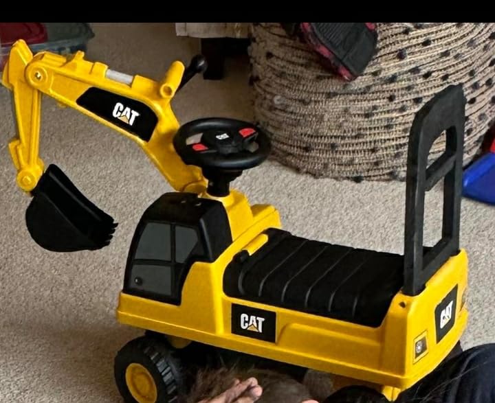 Best Ride On Cars CAT Excavator Push Car - Licensed Caterpillar Ride-On Digger Toy for Kids with Rotating Bucket & Under-Seat Storage - Construction Vehicle for Toddlers customer photo 1