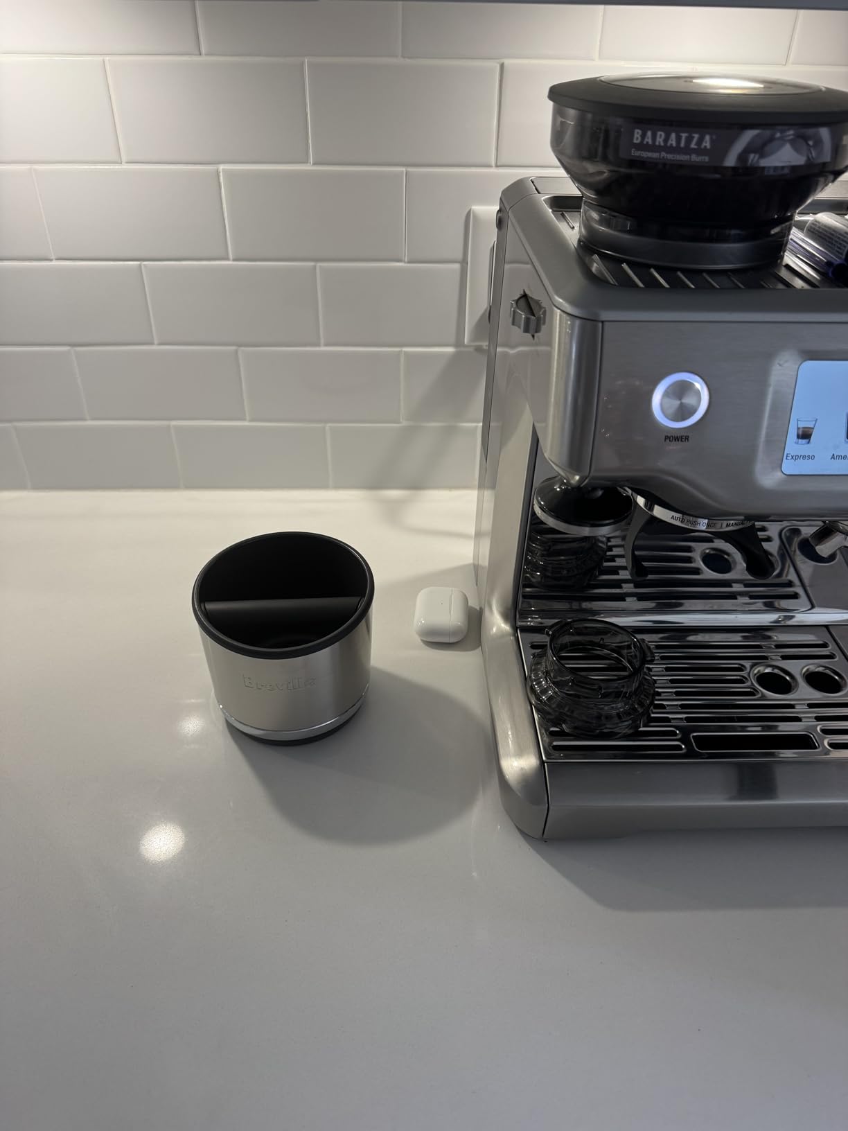 Breville BEA501BSS Knock Box 10 Espresso Accessory, Brushed Stainless Steel customer photo 1