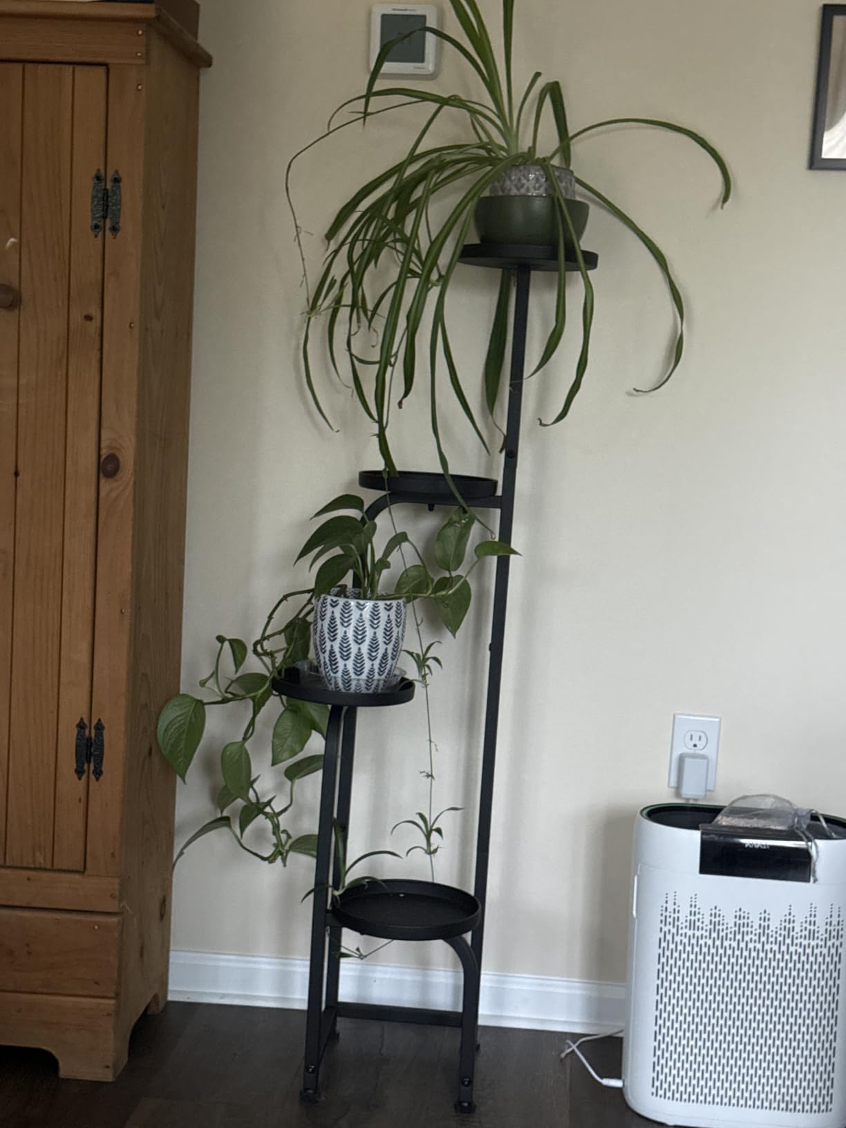 Bamworld Tall Plant Stand Indoor Outdoor Corner Metal Flower Pot Stands | 4 Tier Heavy Duty Plant Shelf for Multiple Plants Plant Table for Patio Garden Balcony Living Room Bedroom(Patent Design) customer photo 1