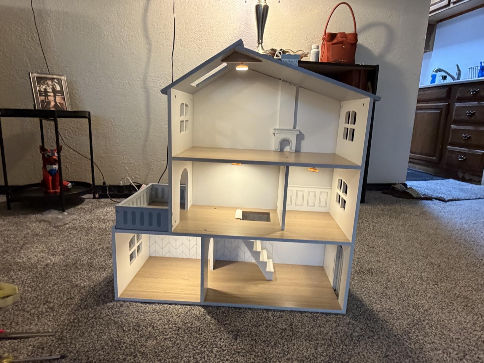 ROBUD Doll House, Wooden Dollhouse with 6 Rooms, 29-pcs Realistic Accessories, Dollhouse Playset for 4-6 Inch Dolls, Gifts for Kids & Toddlers, Nordic Style, Ages 3+ customer photo 2