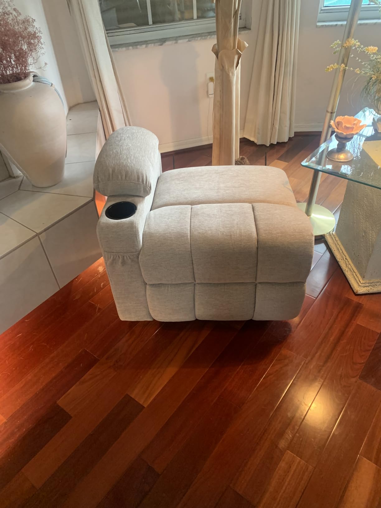 MCombo Oversized Power Lift Recliner Chair with Extended Footrest, Extra Wide for Big and Tall Elderly People, Fabric R7289 (Brown, Medium-Wide) customer photo 2