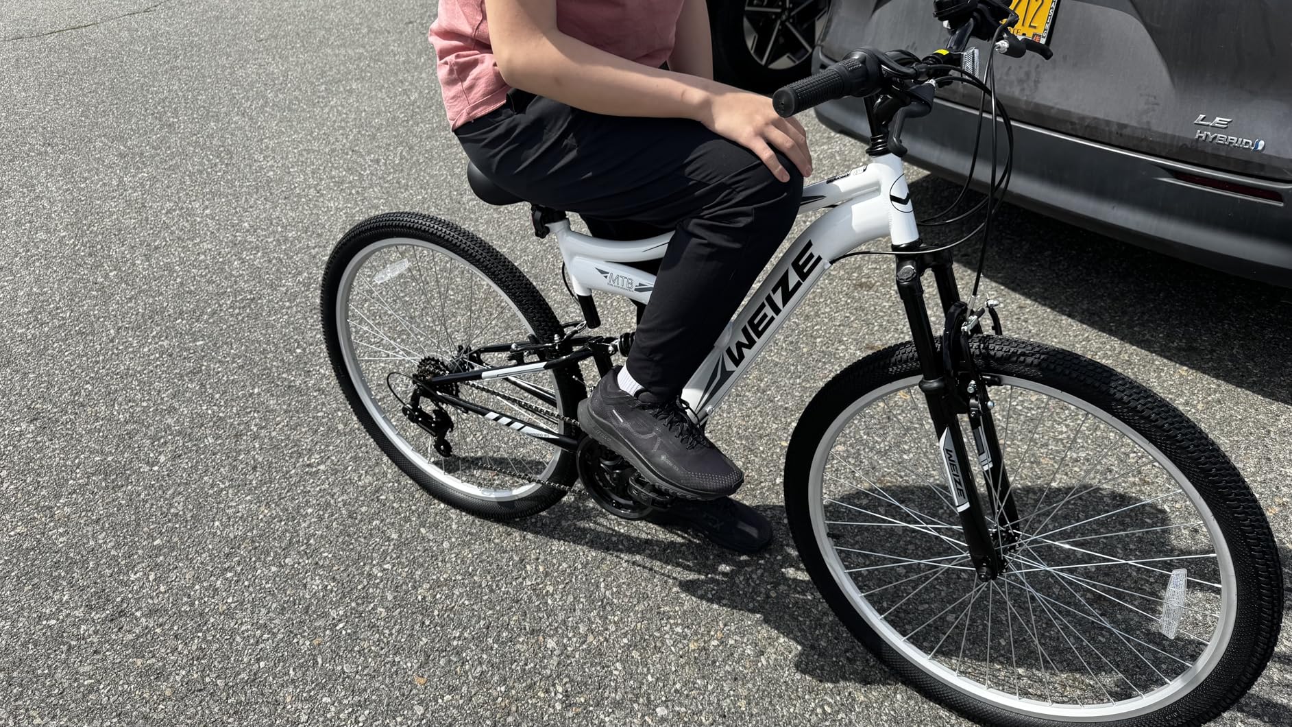 WEIZE Mountain Bike, 24 26 27.5 inch Outdoor Cycling Bike, 18-Speed/High-Carbon Steel/Dual Full Suspension, Adjustable Ergonomic Seat for Men Women Adult customer photo 2