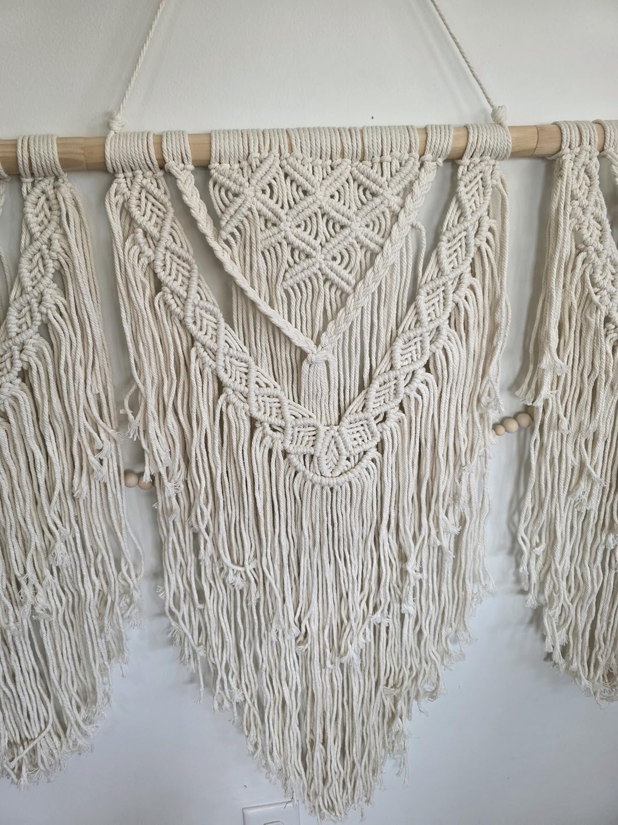 Achart Macrame Wall Hanging Large - Boho Wall Decor - Large Wall Art - Macrame Tapestry Boho Decor for Bedroom (Beige-Fringe) customer photo 1