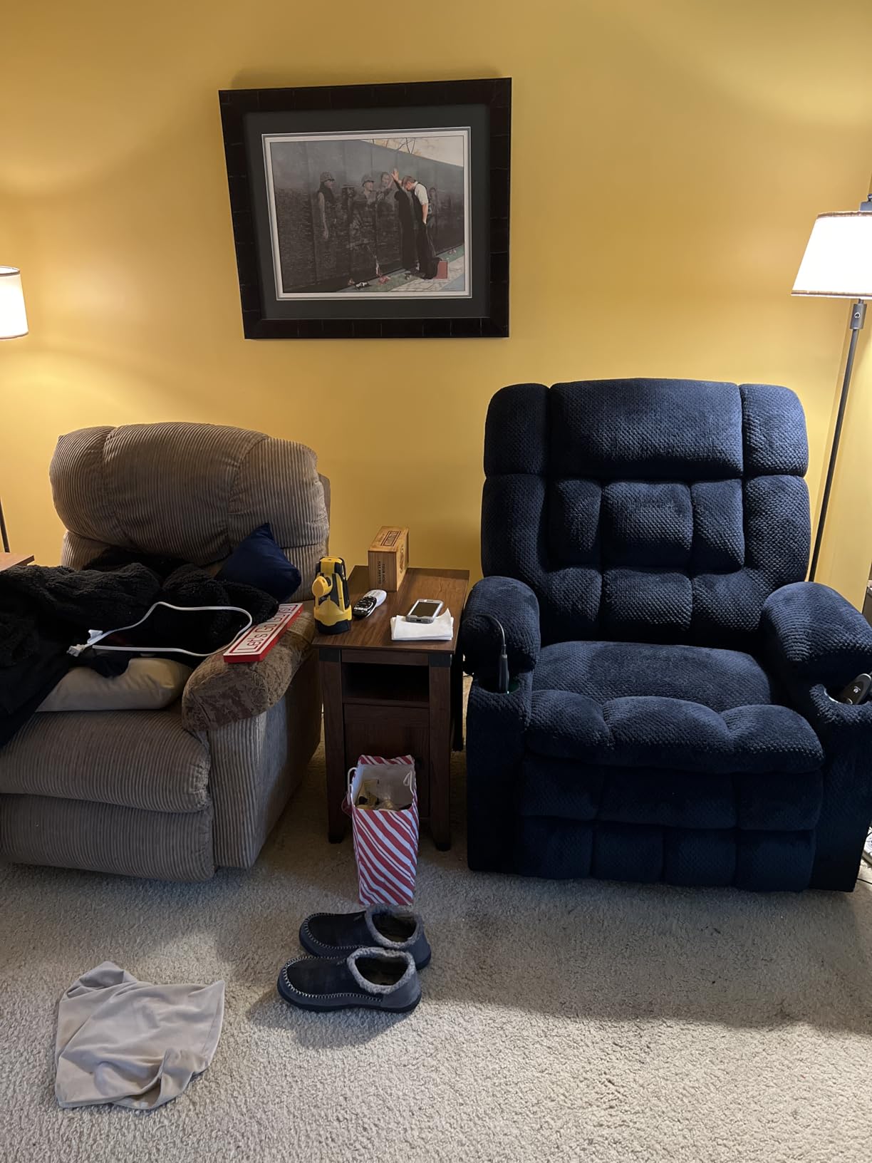 MCombo Oversized Power Lift Recliner Chair for Elderly, Dual Motor Lift Chair with Heat and Massage, Lay Flat Lift Chair for Big and Tall, Cup Holders, Fabric R7891 (Large-Wide, Mocha) customer photo 1