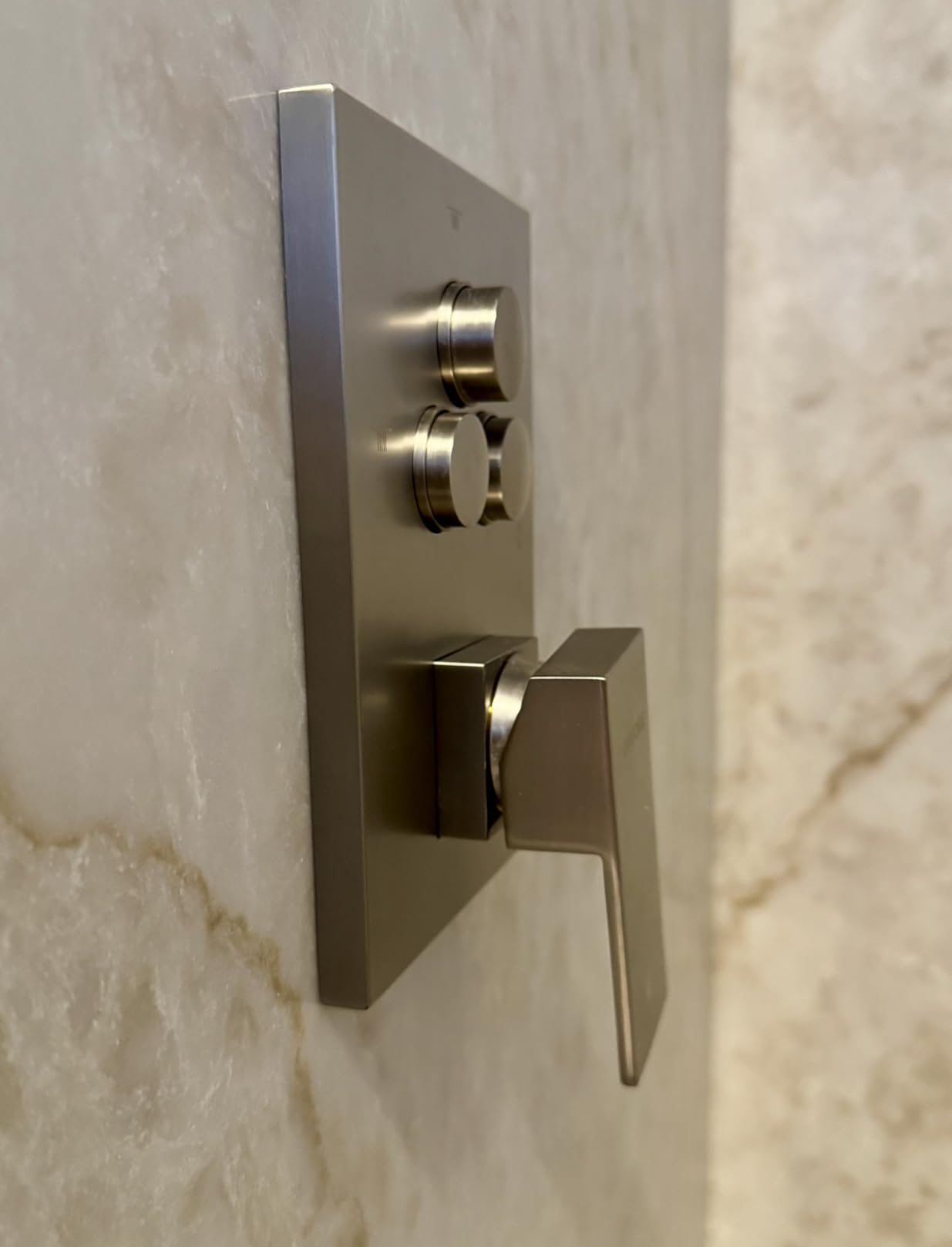 VANFOXLE Shower Faucet Set Matte Black Modern Shower System, Push Button Diverter, 10-Inch Ceiling Mount Rain Head customer photo 2