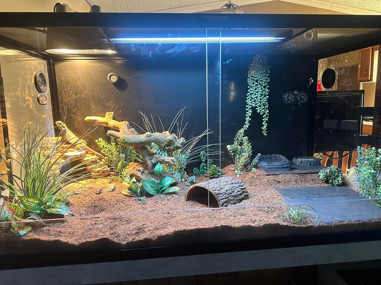 Phailozoo 120 Gallon Reptile Tank, Stackable 4x2x2 Reptile Enclosure | Reptile Tank with Front Sliding Tempered Glass Doors, Optimal Ventilation & Light Penetration by Rust Proof Mesh Top customer photo 2
