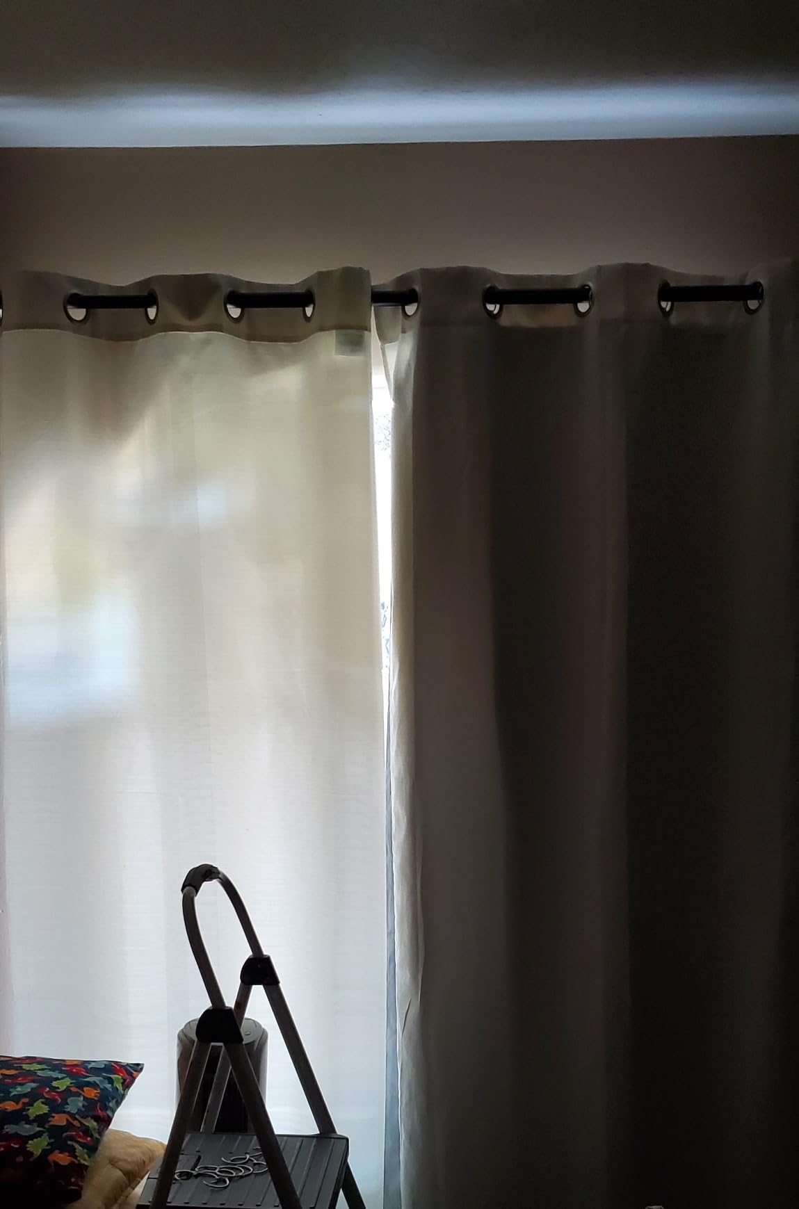 OWENIE 100% Blackout Curtain Liner 2 Panels Set for Bedroom Living Room, Greyish White Black Out Curtains Liner for 63 Inch Behind Curtains, Thermal Curtains for Summer Heat Liner, Each 40