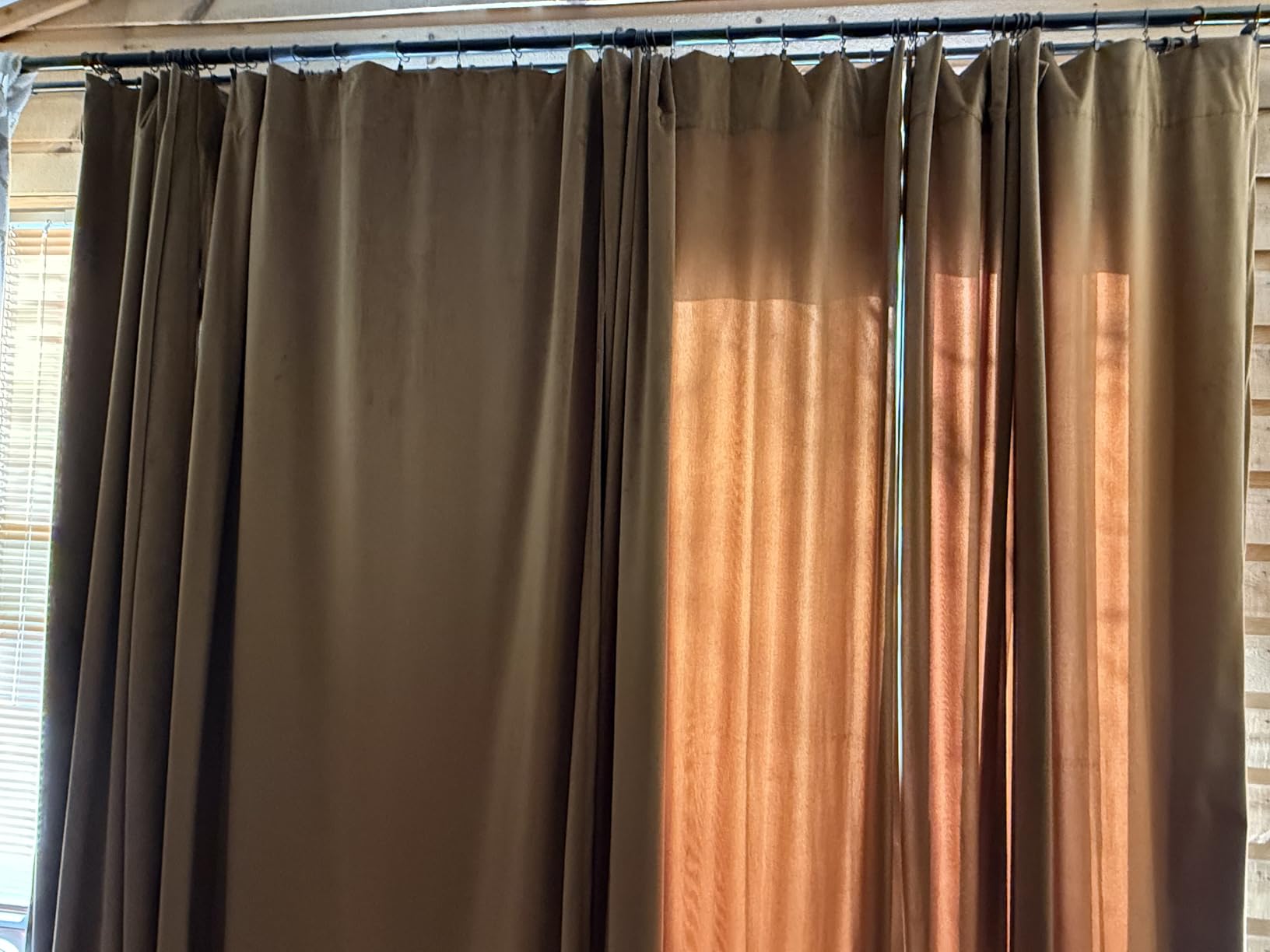 OWENIE 100% Blackout Curtain Liner 2 Panels Set for Bedroom Living Room, Greyish White Black Out Curtains Liner for 63 Inch Behind Curtains, Thermal Curtains for Summer Heat Liner, Each 40