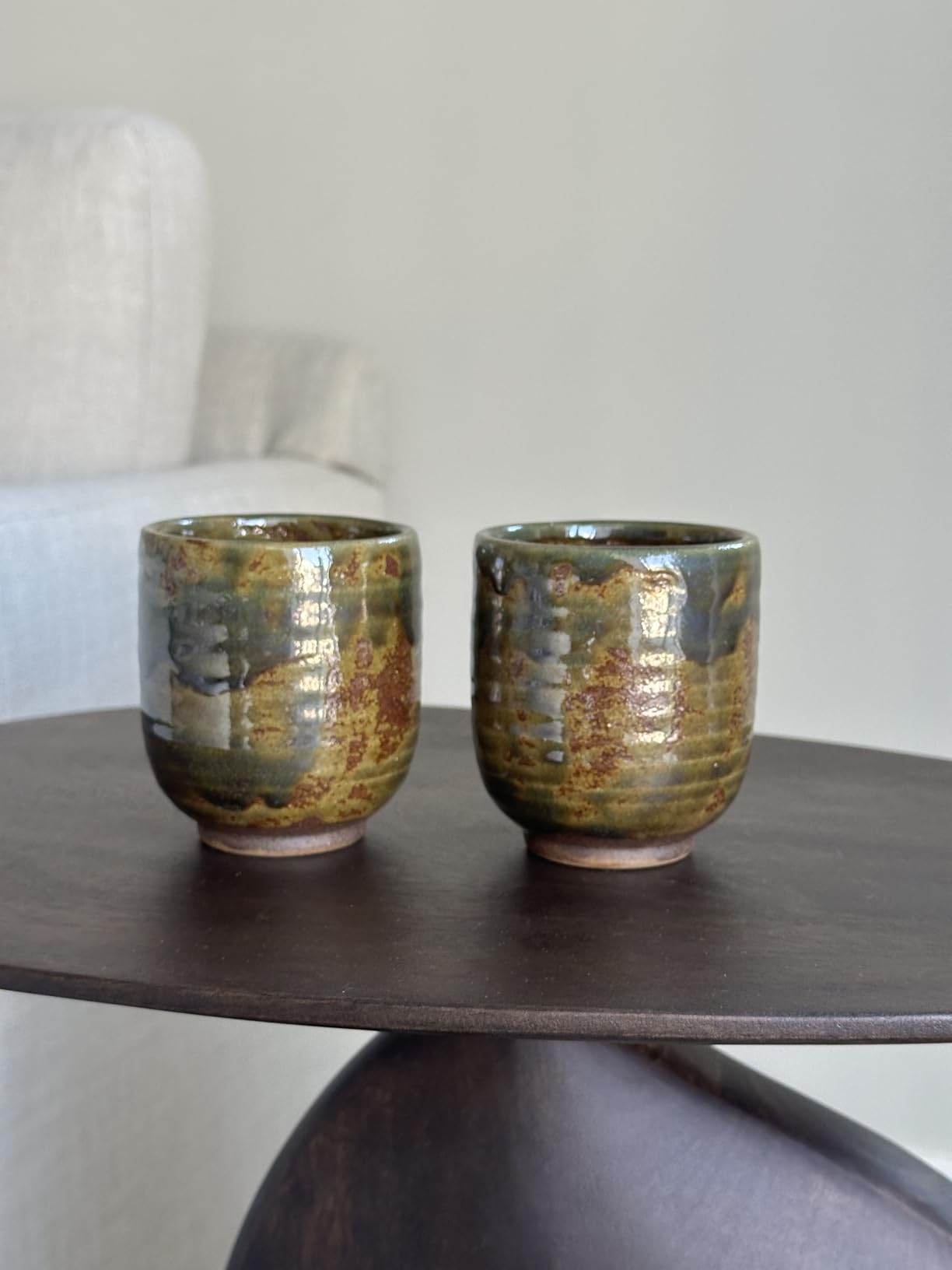 Mino ware Japanese Pottery Yunomi Chawan Chubby Tea Cup 10.5oz made in Japan (Japan Import) MMY002 (Brushed Navy) customer photo 2