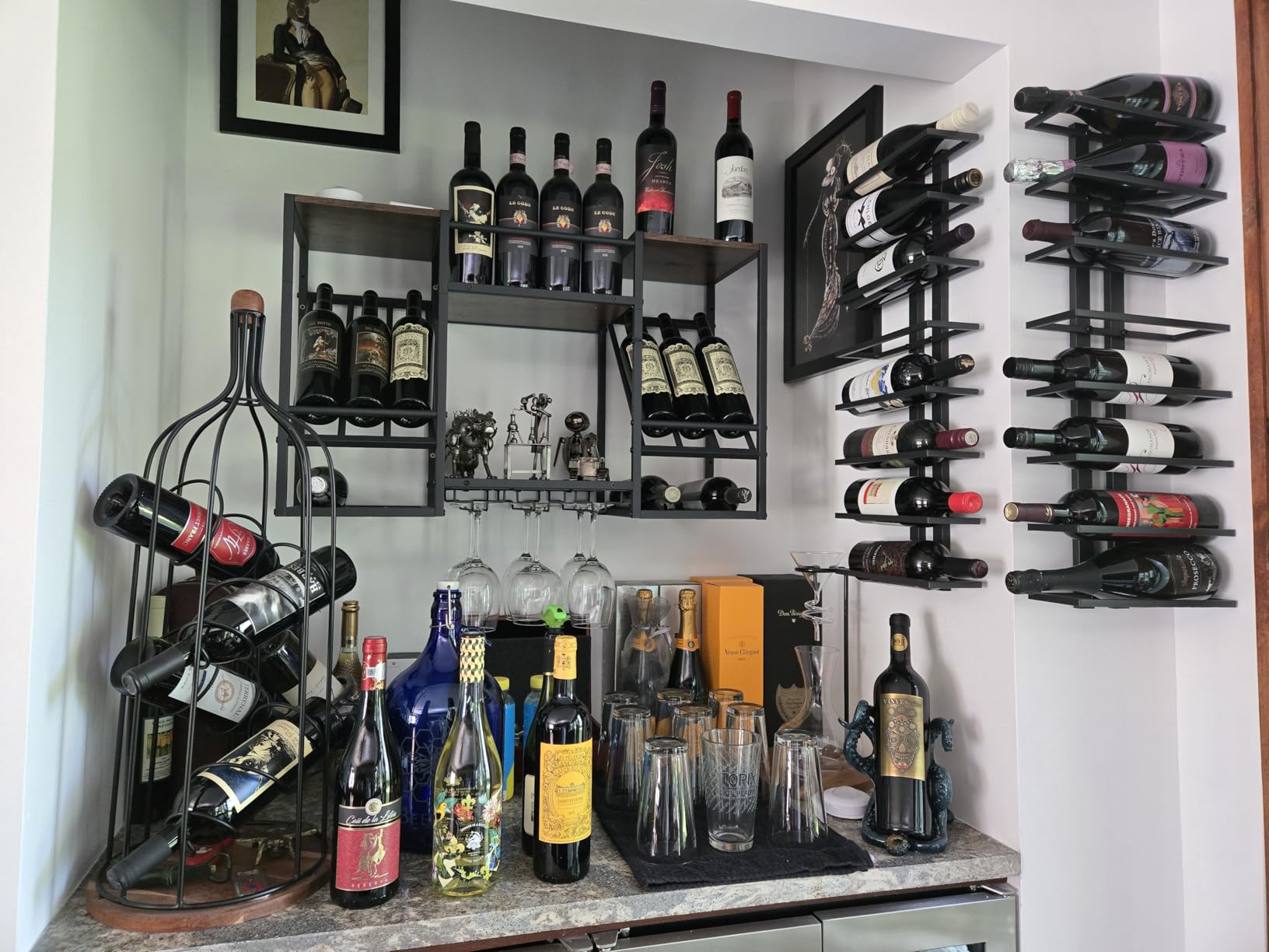 Hoctieon 8 Tier Wall Mount Wine Rack, Wall Racks for Wine Bottles Display and Storage customer photo 2