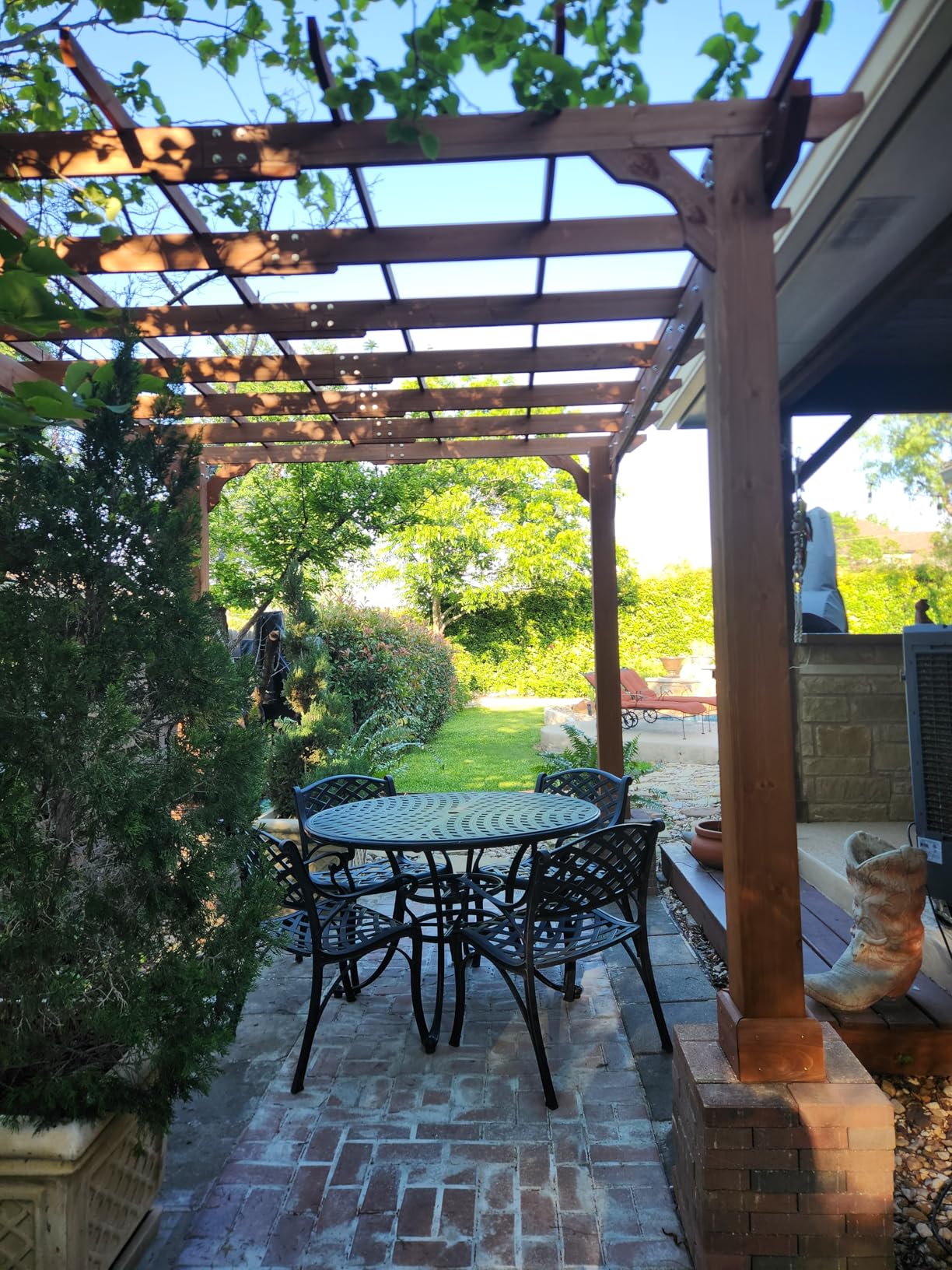 MUPATER 10x12 FT All Cedar Wooden Pergola, Kit with Stakes, Quality Supported Structure, Snow and Wind Supported, Outdoor Pergola with Cedar Framed for Backyard, Deck, Lawn customer photo 1