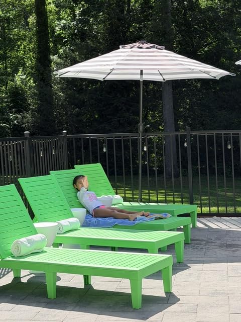 Nestl Lounge Chair Outdoor, Tanning Chair, Chaise Lounge Outdoor Set of 2 | 5 Adjustable Positions, Waterproof & Weatherproof Resin, Reclining & Lightweight, For Poolside, Beach, and Lawn, Black customer photo 2