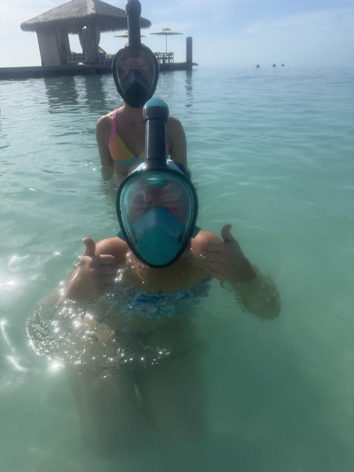 Full Face Snorkel Mask for Ages 9 and Above, Snorkeling Gear with Camera Mount, 180 Degree Panoramic View Snorkel Set Anti-Fog Anti-Leak customer photo 1