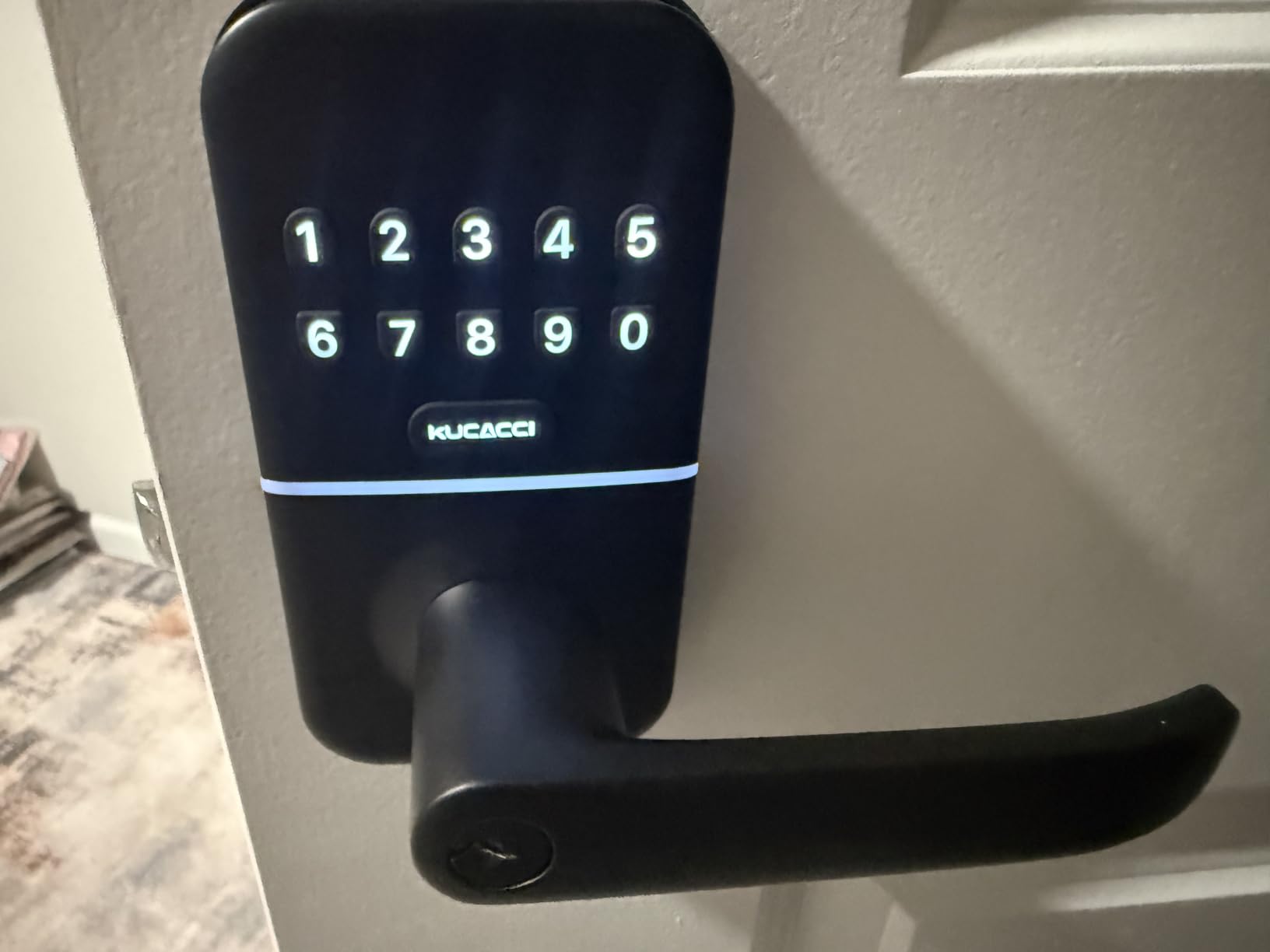 Smart Door Handle Lock with Keypad: Kucacci Keyless Entry Digital Knob for Front Door - Electronic Smart Lock with Keypad - Exterior Code Door Knob - Easy Installation customer photo 1