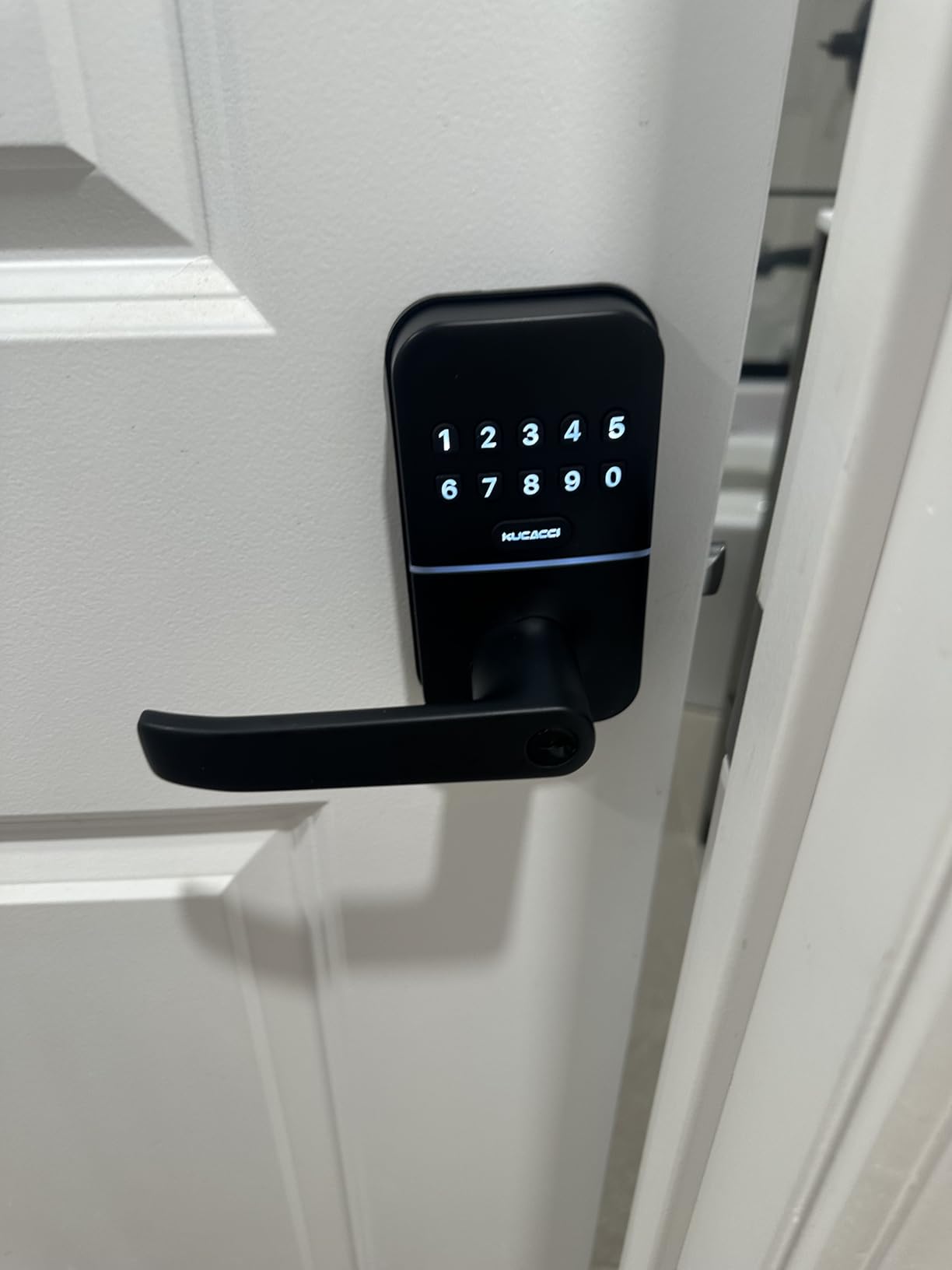 Smart Door Handle Lock with Keypad: Kucacci Keyless Entry Digital Knob for Front Door - Electronic Smart Lock with Keypad - Exterior Code Door Knob - Easy Installation customer photo 2
