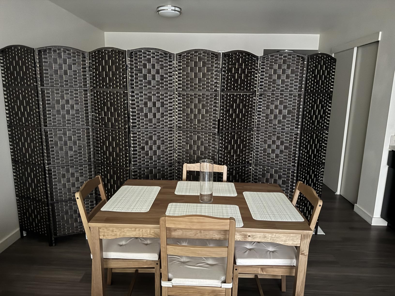 HALLYBEE Room Divider Panel, 8 Panel Partition Room Dividers, Dark Mocha | Room Partition, Privacy Screen 6ft Tall Temporary Wall Divider, Room Divider Panel, Space Separation Separator Bedroom customer photo 2