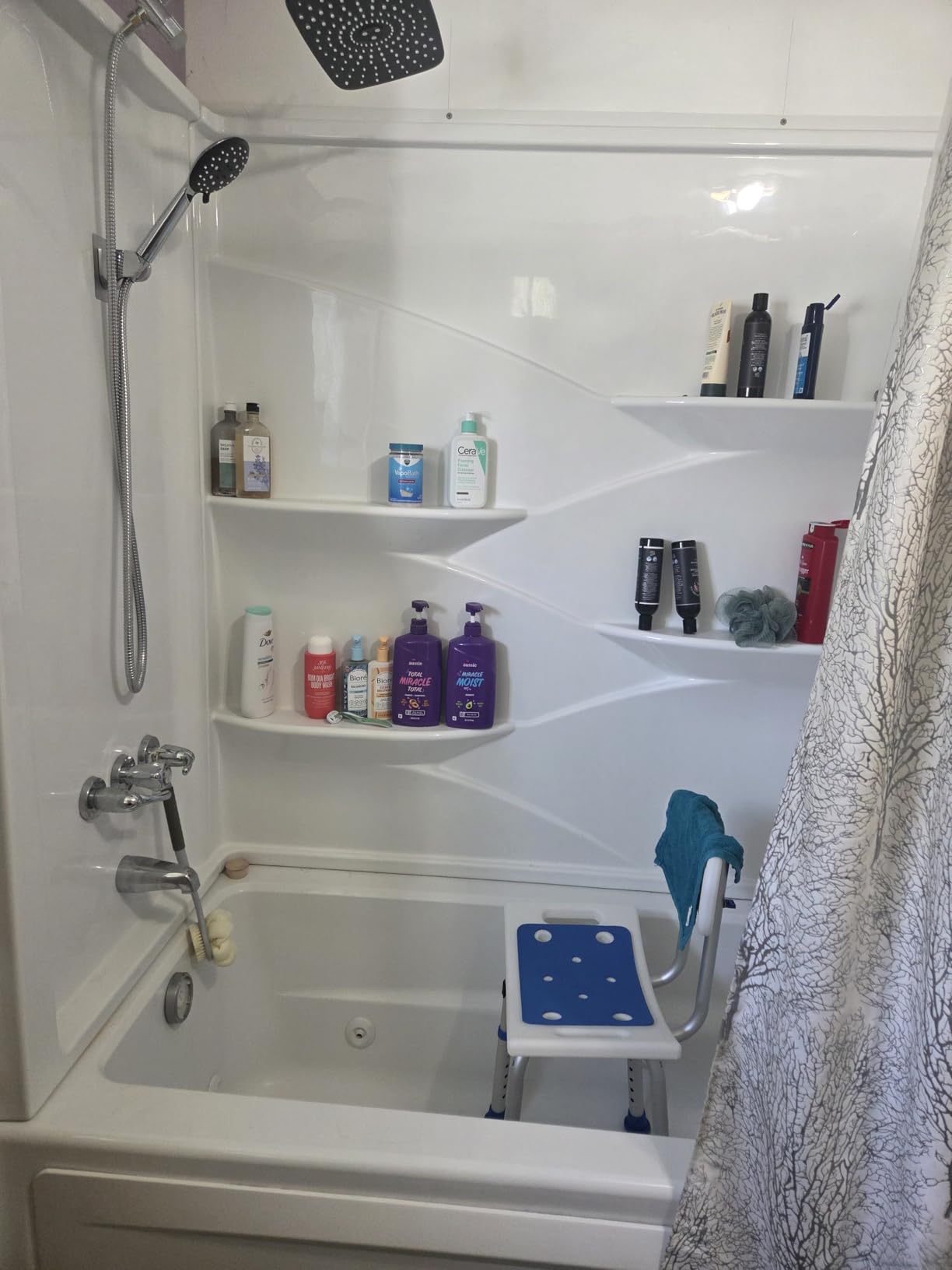 HOMLAND Shower Chair for Inside Shower with Removable Back, 400 lbs Heavy Duty Bath Seat for Bathtub, Safety Bath Stool for Seniors and Disabled, Aluminum Alloy Frame customer photo 2