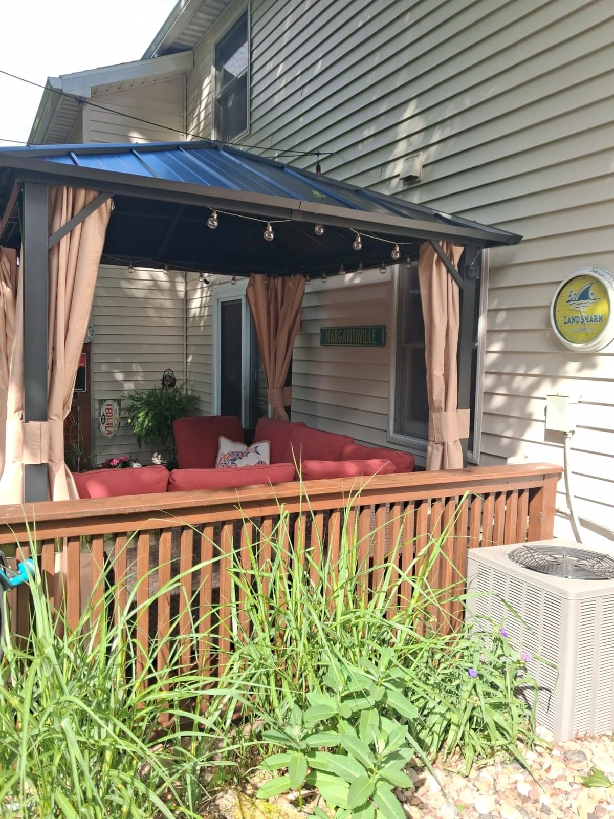Modern Shade Hardtop Gazebo 10x10 with 4 LED Lights for Backyard, Black | Hard Top Gazebo with Galvanized Steel Double Roof, All-Weather Metal Gazebo with Sturdy Hooks, Mosquito Net for Patio, Garden customer photo 1
