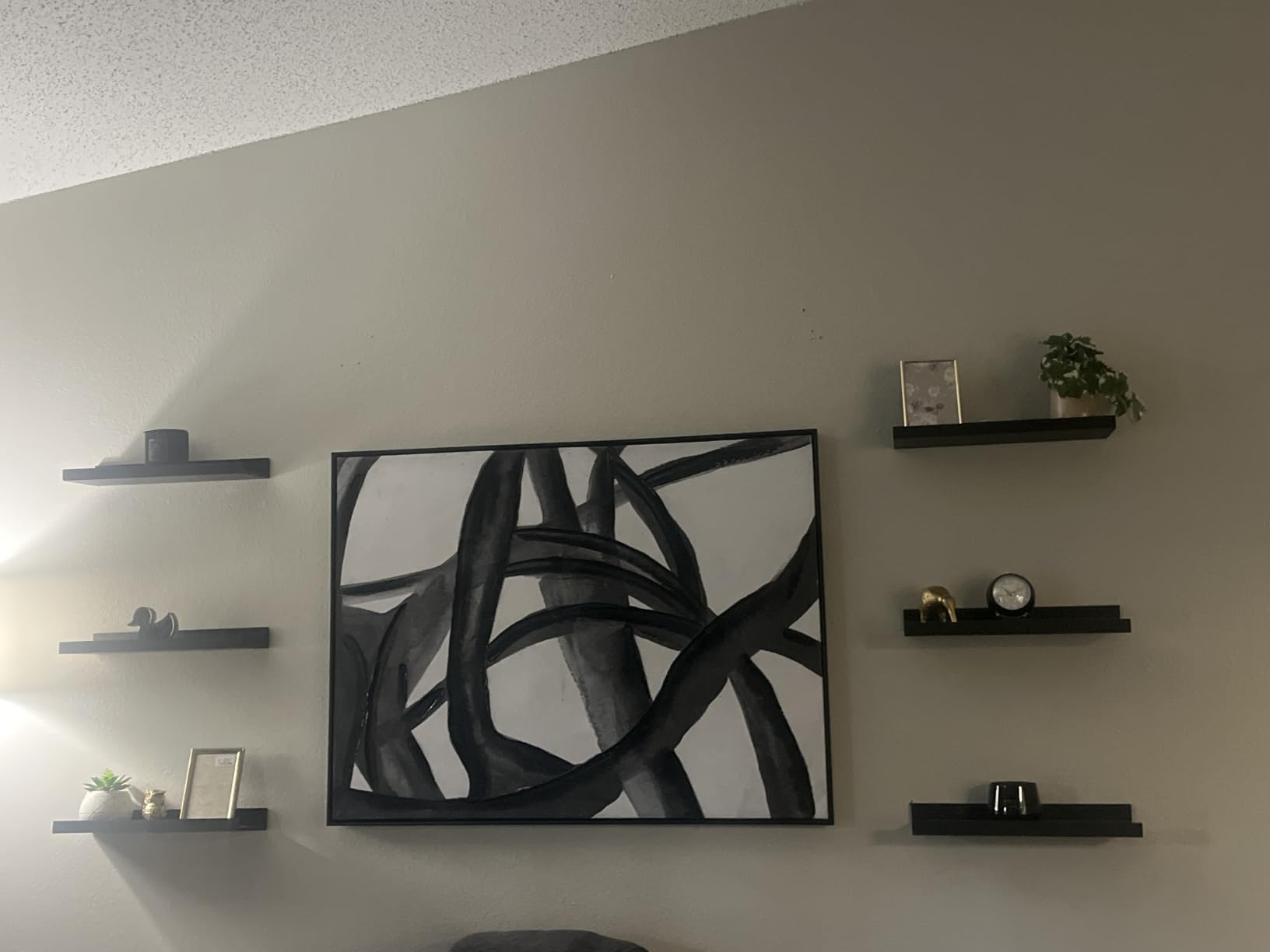 upsimples Floating Shelves for Wall Decor and Storage, Brown, 6Pcs 15.7'' | Wall Mounted Wood Shelves for Living Room, Bedroom, Bathroom, Kitchen, Office, Laundry Room Display and Organize customer photo 1