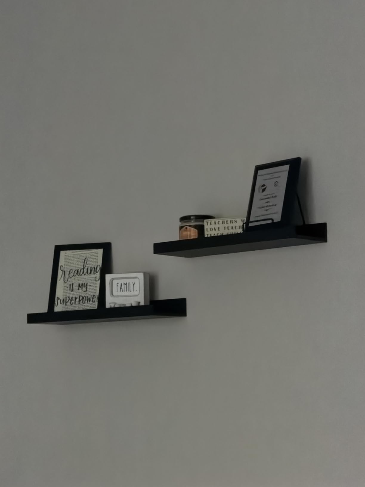upsimples Floating Shelves for Wall Decor and Storage, Brown, 6Pcs 15.7'' | Wall Mounted Wood Shelves for Living Room, Bedroom, Bathroom, Kitchen, Office, Laundry Room Display and Organize customer photo 2