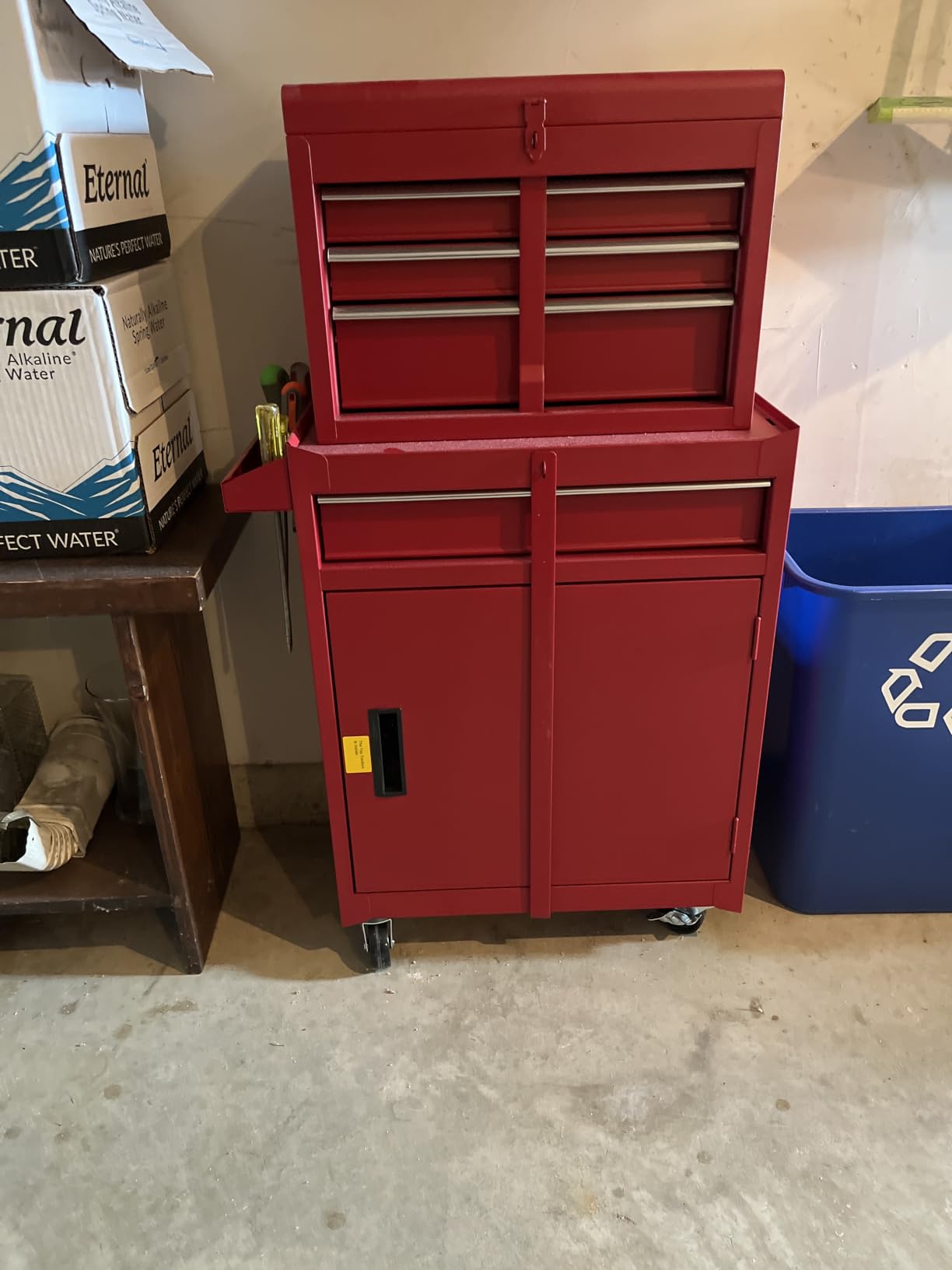 Winado 4-Drawer Rolling Tool Chest, 2-in-1 Large Storage Toolbox, Red | Detachable Top Cabinet, Lockable Wheels, Hooks, Metal Tool Organizer Box for Garage, Workshop, Warehouse & Repair Shop customer photo 2
