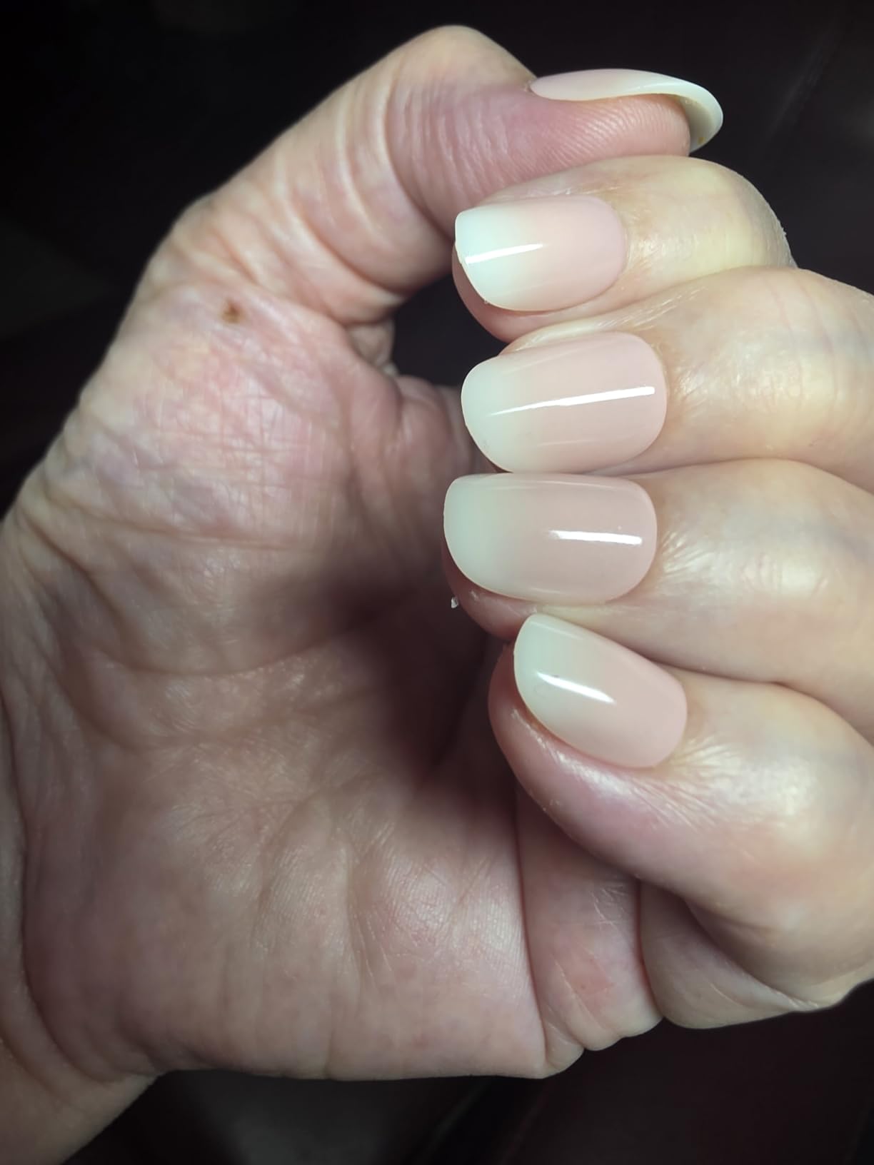 CurvLife Extra Short Oval Press On Nails, Nude Peach Pink, Soft Gel customer photo 2