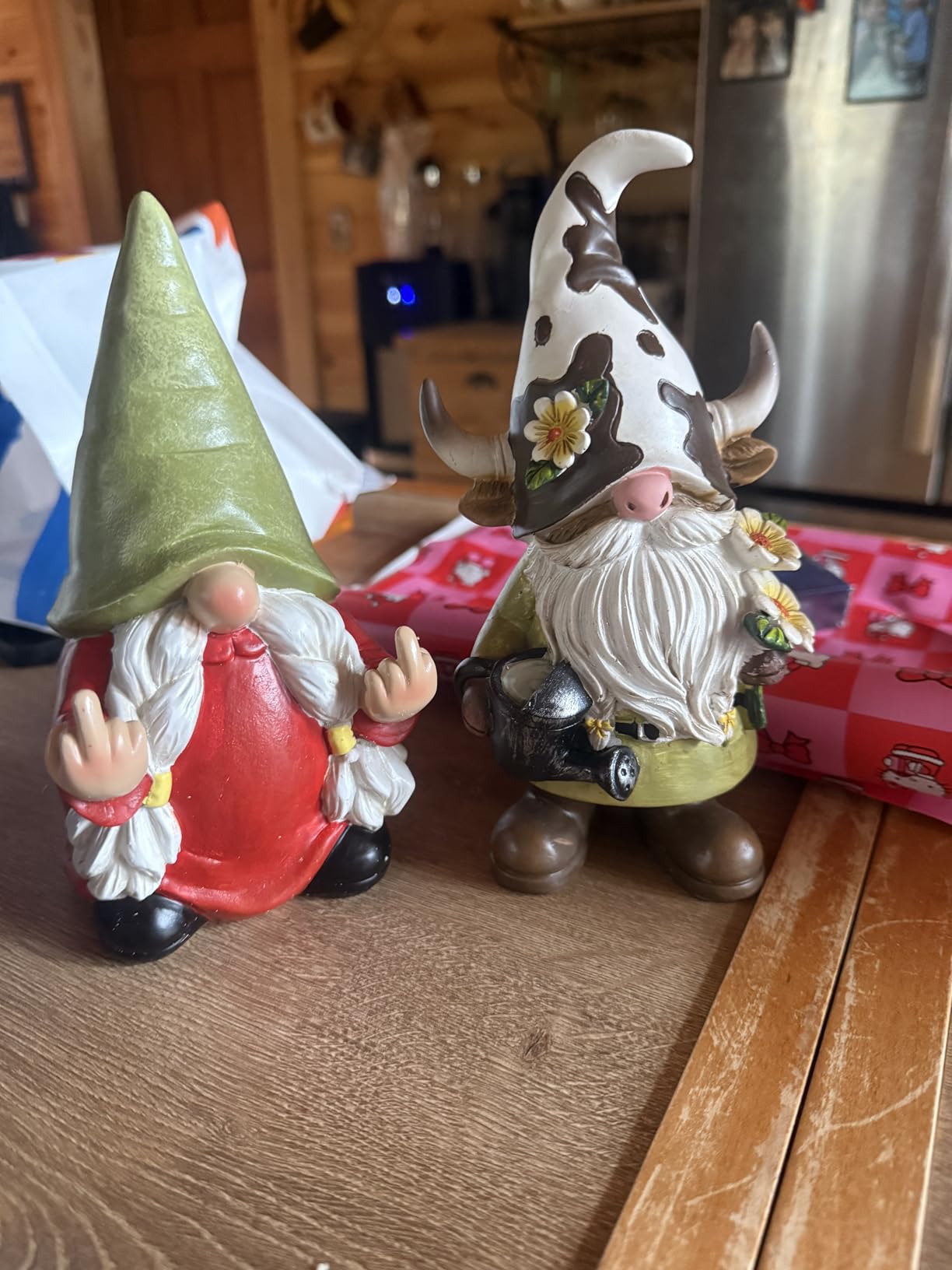 Middle Finger Gnome Statue 7.8in, Naughty Garden Gnome Statue Decoration and Lawn Ornament - Funny Garden Gnomes for Outdoor or Home Decor customer photo 2