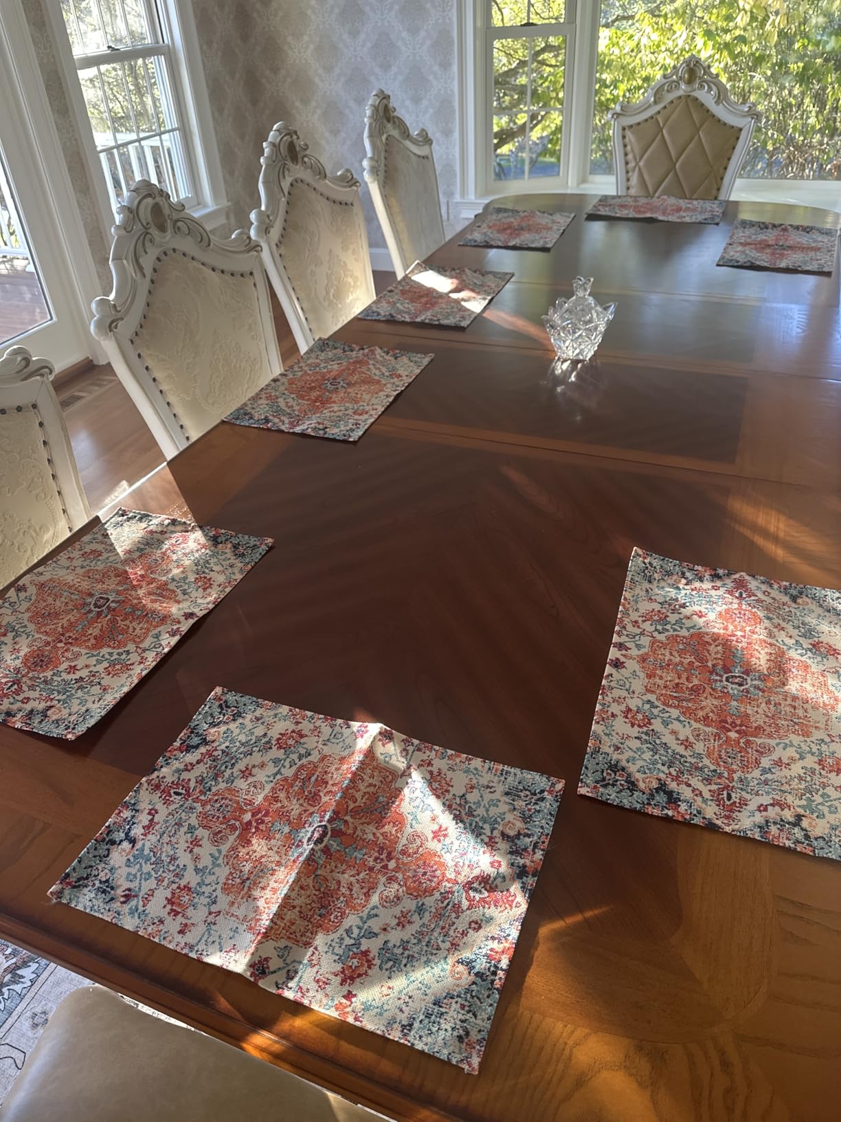 Wine Placemats Set of 4 Bottle Grapes Rustic Brown Table Mats | Wine Theme Cloth Linen Fabric Wipeable Washable Heat Resistant Place Mats for Indoor Kitchen Dining Table Decor 12X18 Inches customer photo 2