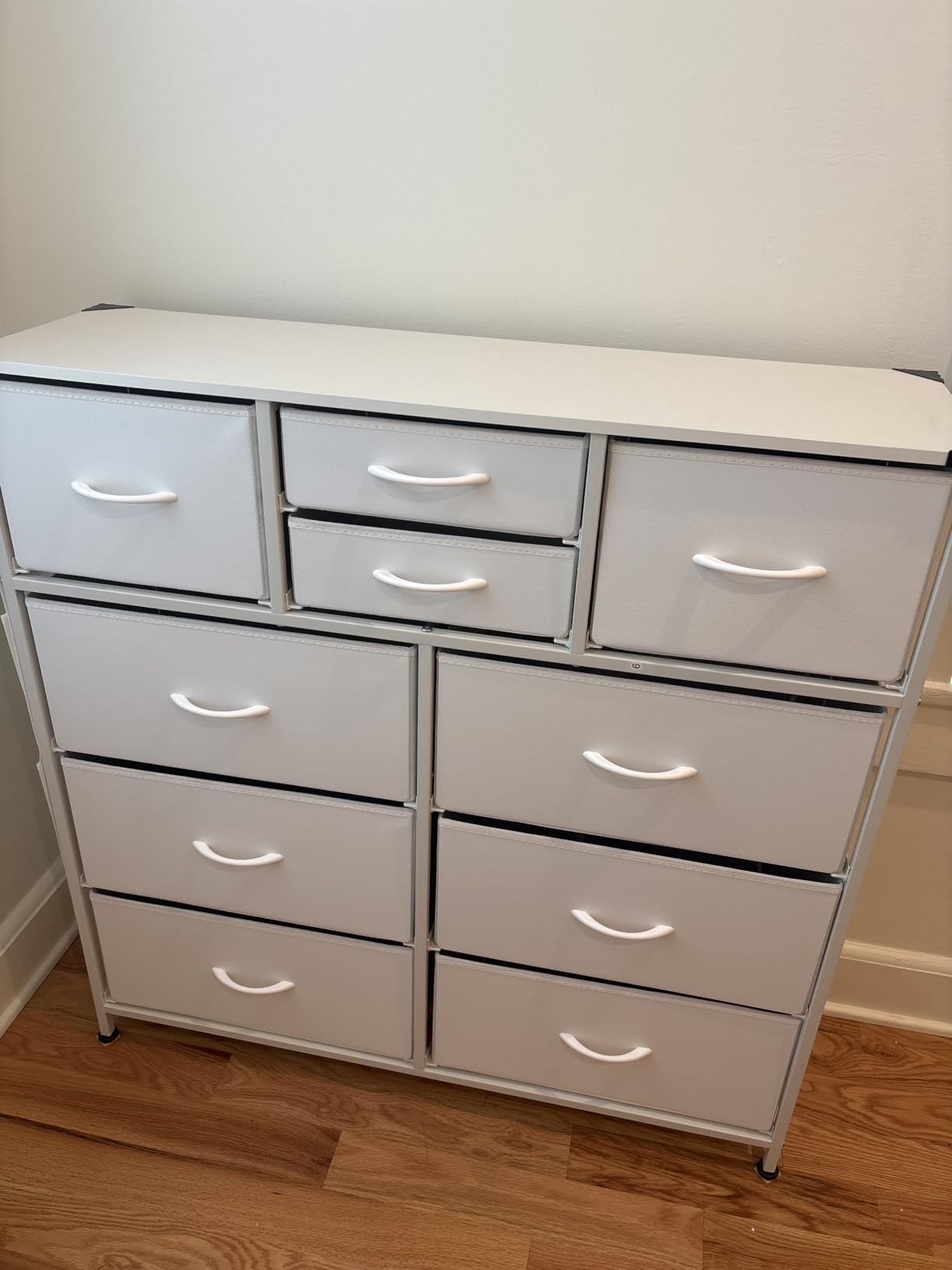 WLIVE 10 Drawer White Fabric Dresser for Bedroom, Side Pockets Chest | Baby Dresser for Nursery Kids Bedroom Toddler Closet Storage customer photo 2