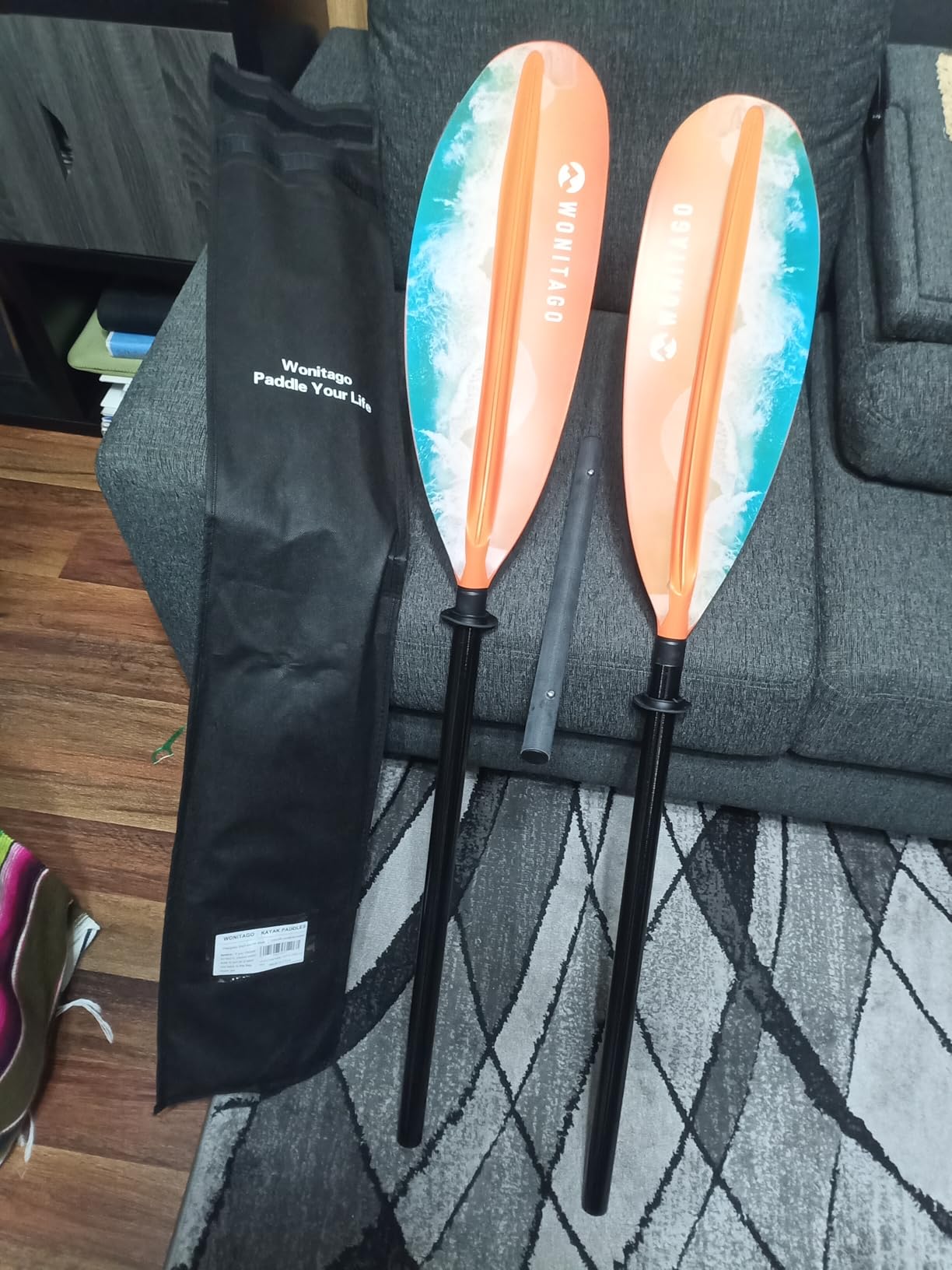 Adjustable Kayak Paddle, Fiberglass Shaft and Reinforced PP Blade | Lightweight and Floating Kayak Oar for Adults, 3-Piece, 220-240 cm/86-94 in, 240-260 cm/94-102 in customer photo 2