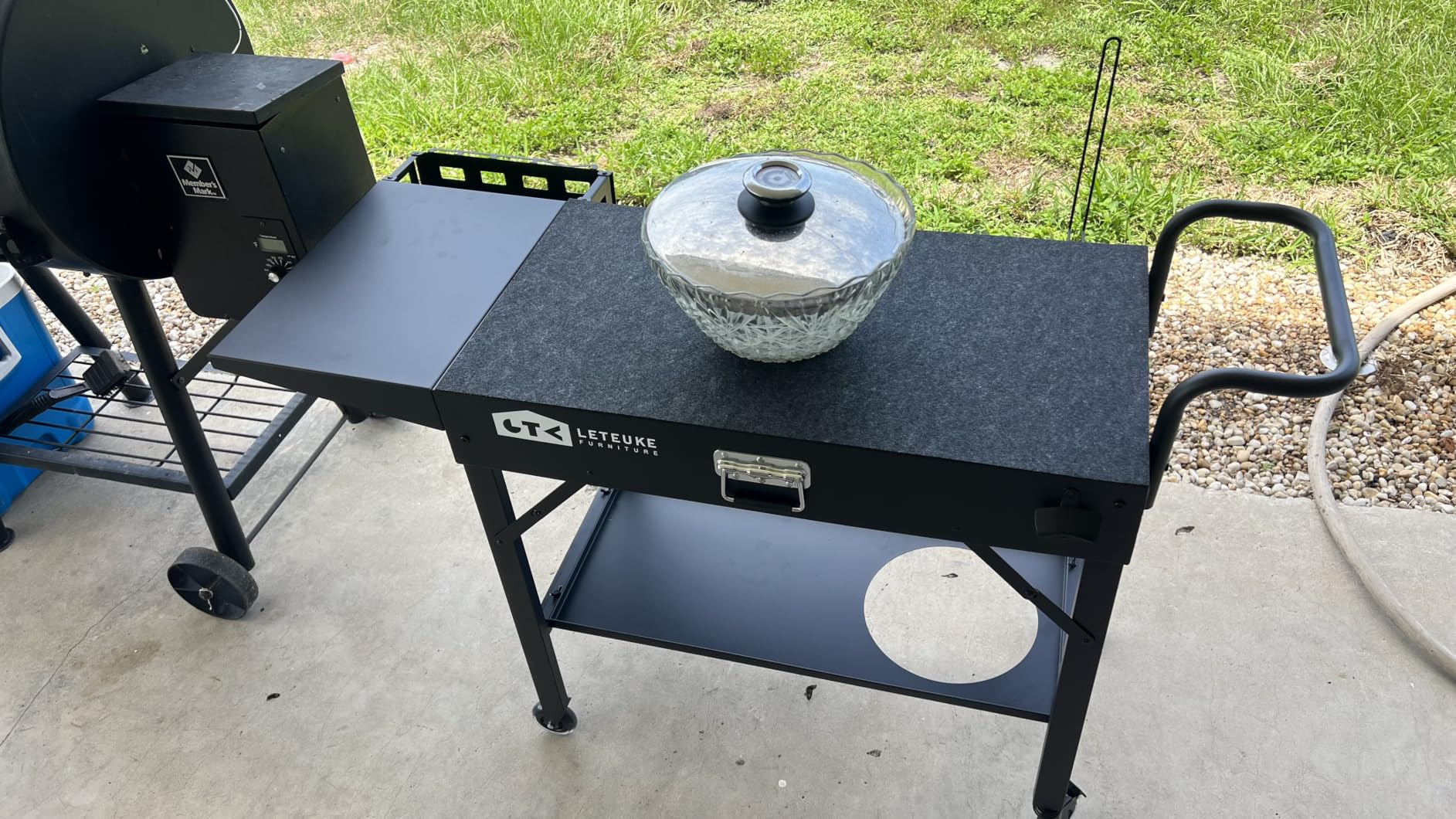 Leteuke Grill Cart for Blackstone Griddle, Portable Outdoor Grill Table | Foldable Cart Table with Wheels for Ninja, Griddle Stand Fit 17 Inch Or 22 Inch, BBQ Prep Tables with Seasoning Tray customer photo 2