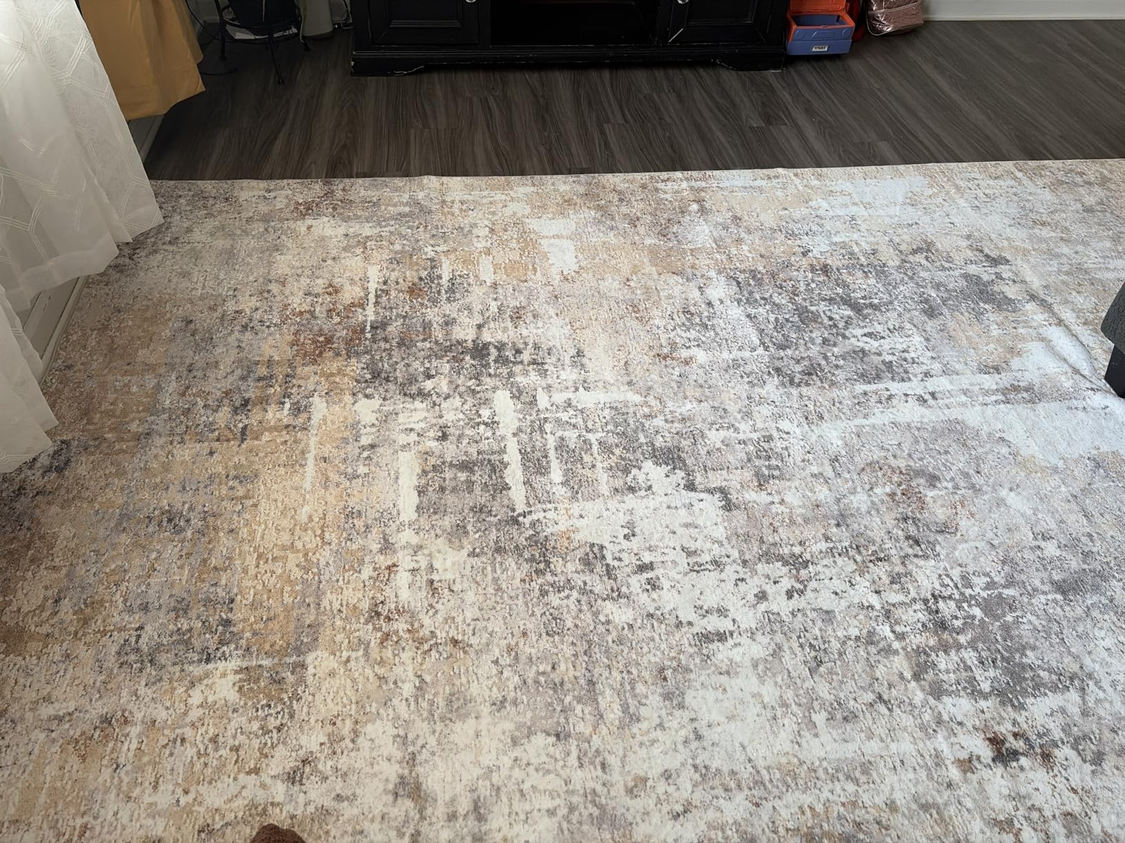8x10 Area Rugs Living Room: Washable Large Abstract Neutral Modern Soft Rug Stain Resistant Indoor Floor Non-Slip Accent Carpet for Bedroom Nursery Playroom Dining Room Office Dorm Home- Grey Gold customer photo 2