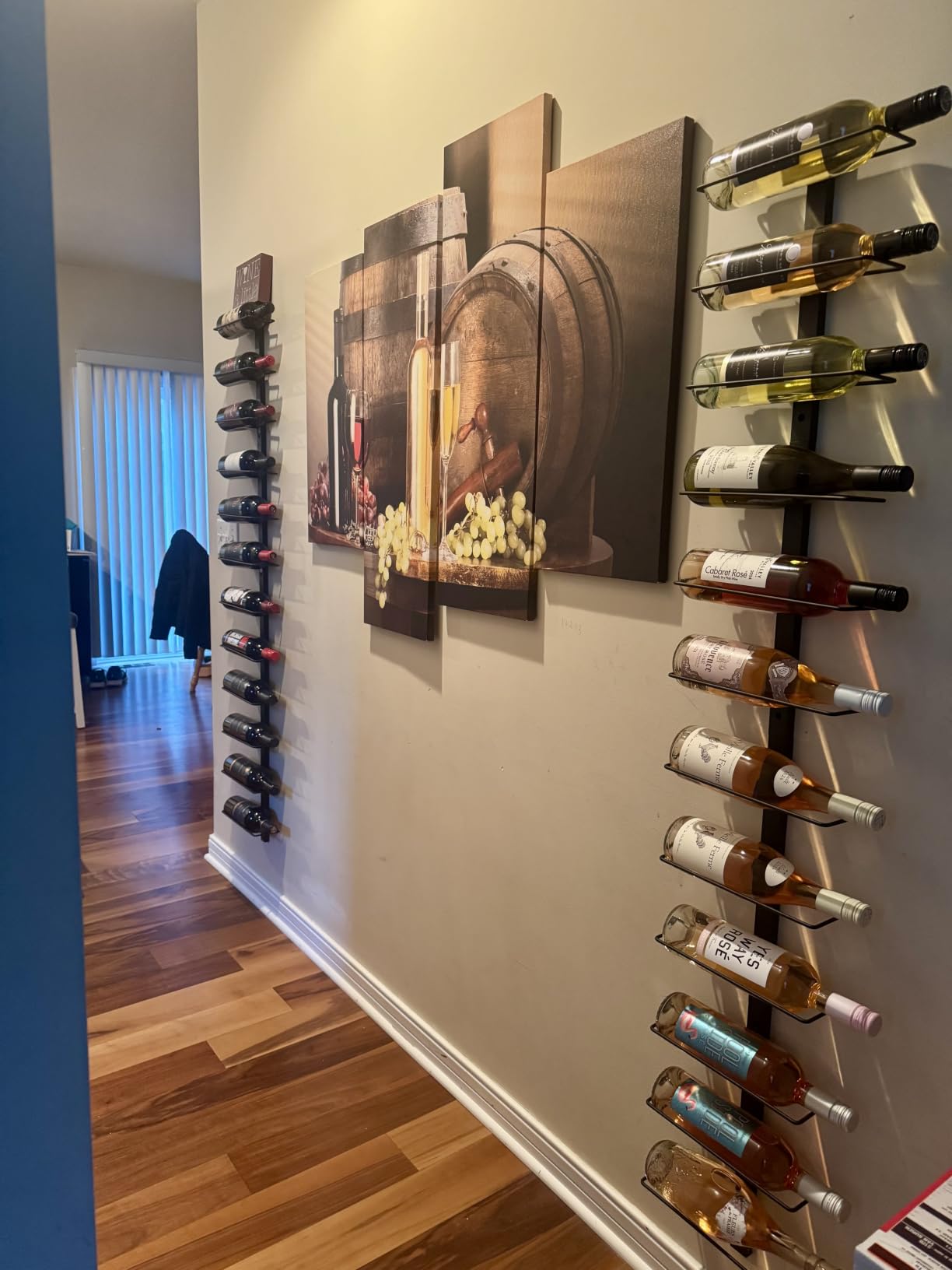 X-cosrack 12 Bottle Wall-Mounted Wine Rack, Detachable Storage Organizer Used as One or Four, DIY Wall Hanging Bottle Holder, for Dining Room, Bar, Wine Cellar customer photo 2