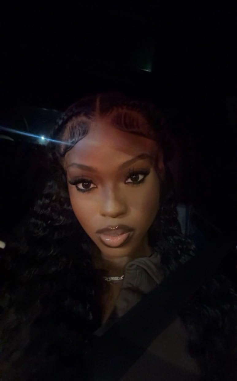 30 Inch Deep Wave Lace Front Wigs Human Hair 200 Density 13x4 HD Lace Frontal Wigs Human Hair Pre Plucked Deep Curly Glueless Wigs Human Hair for Women Natural Black customer photo 2