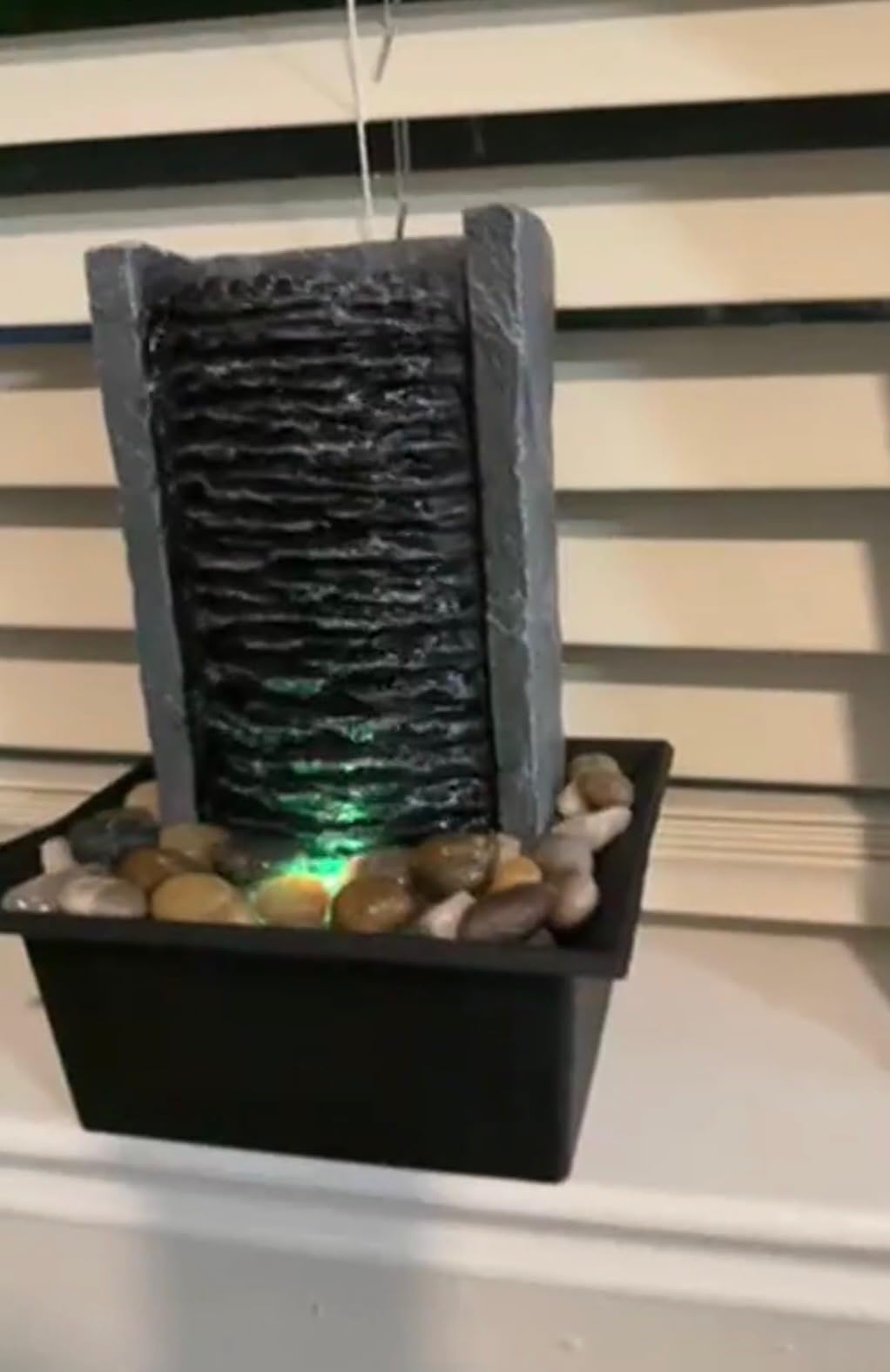 Tabletop Fountain Indoor Waterfall Rock Fountain LED-Lights Water Feature Waterfall for Modern Home and Office Indoor Decoration customer photo 1
