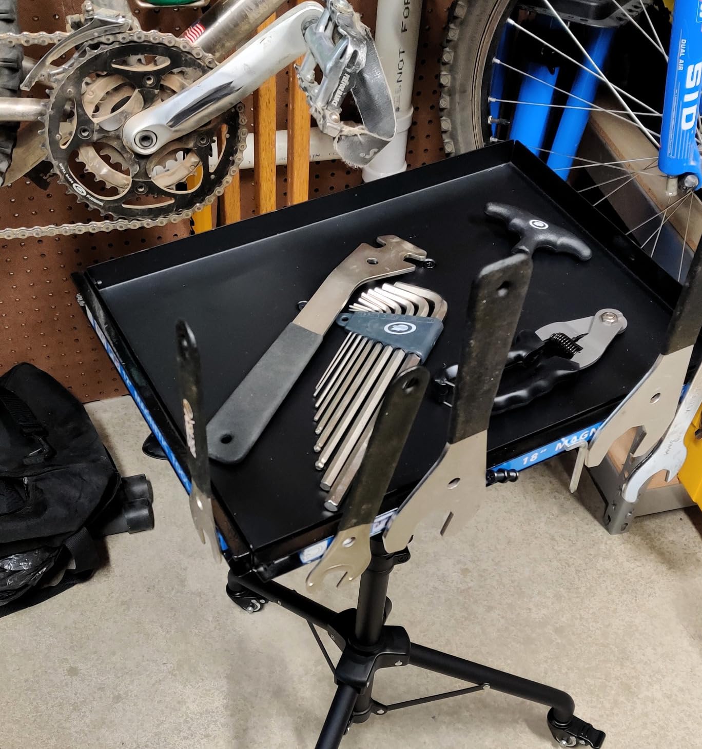 Rolling Work Table Adjustable Height - Rolling Tool Cart Portable Mechanic Tool Cart on Wheels Storage Organizer for Garage, Bike and Workshop customer photo 1