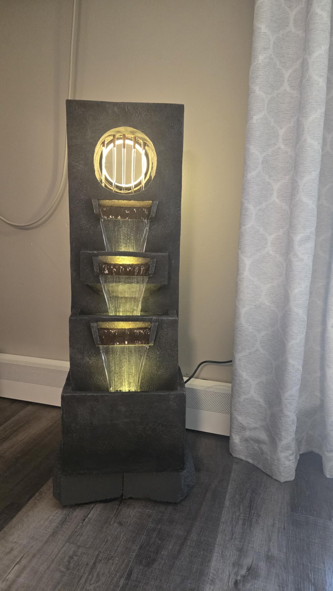 5-Tier Cascading Indoor/Outdoor Water Fountain with LED Lights - 39.7