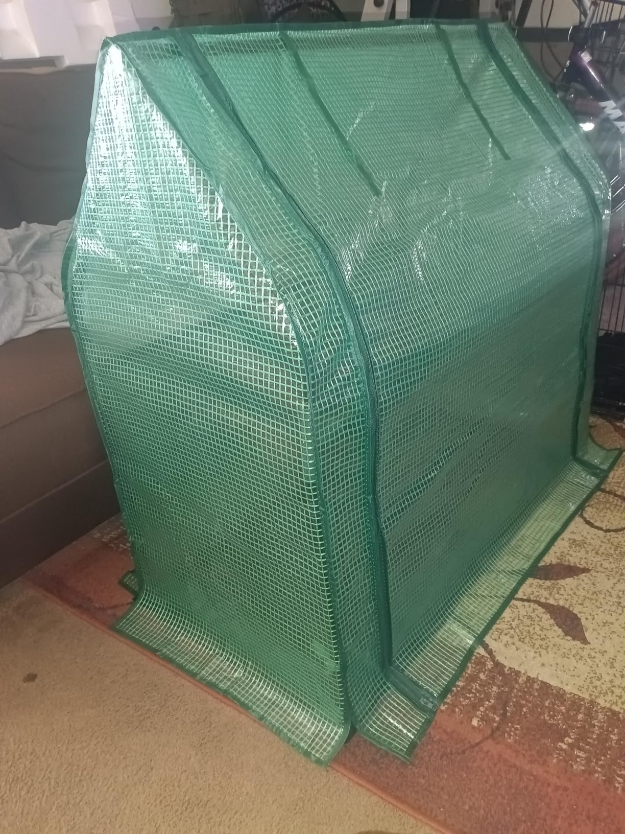 U'Artlines Portable Mini Greenhouse Small Green House 36x18x33 Inch, Plant Cover Tent with Waterproof Pad, Thick Zipper, Steel Frame customer photo 1