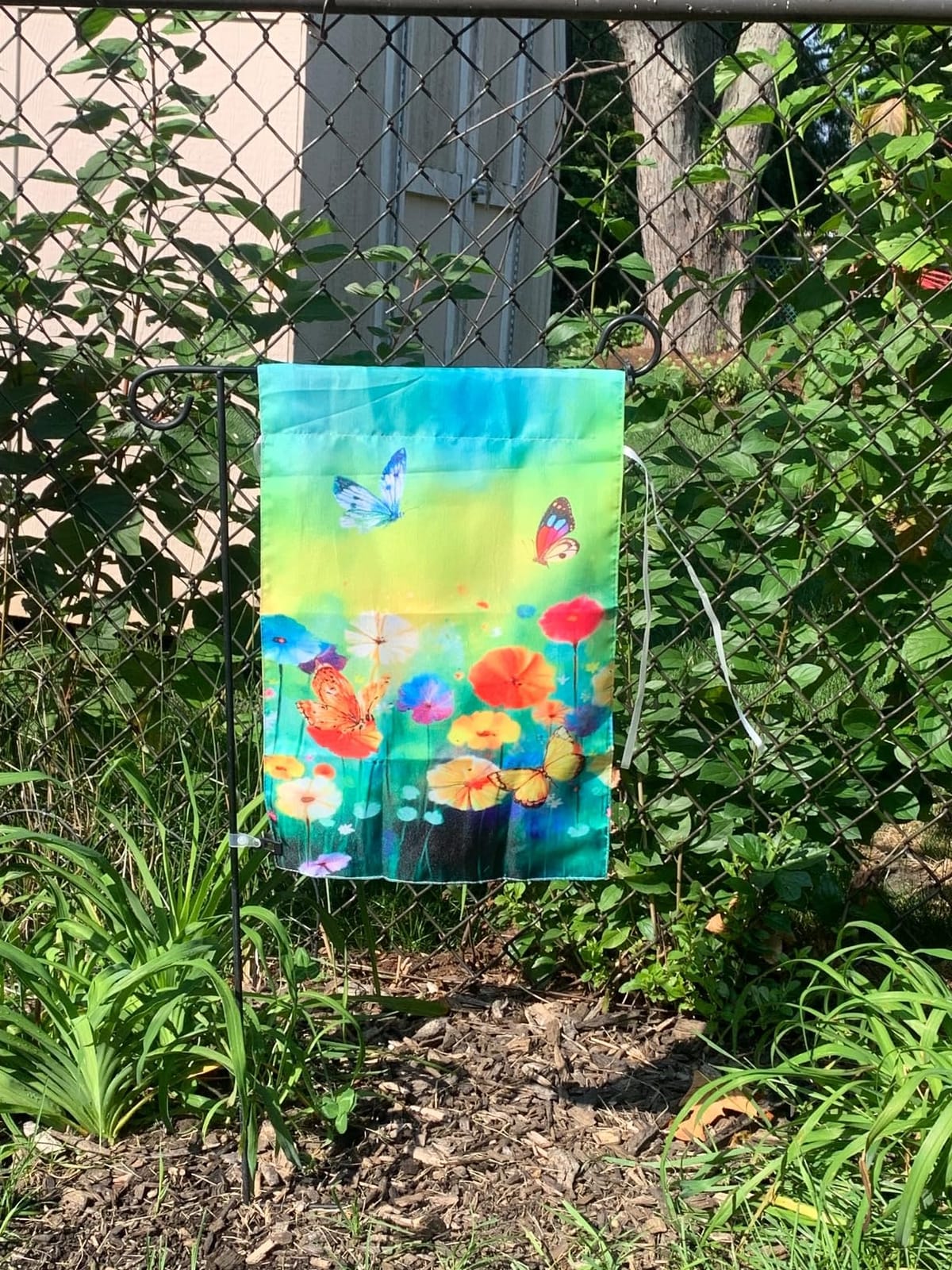 Stained Glass Hummingbird Garden Flag Spring Summer Yard Flag Fall Floral Decorative Flags for Outside 12x18 Double Sided Small Seasonal Lawn Flags Rustic Outdoor Decor customer photo 1