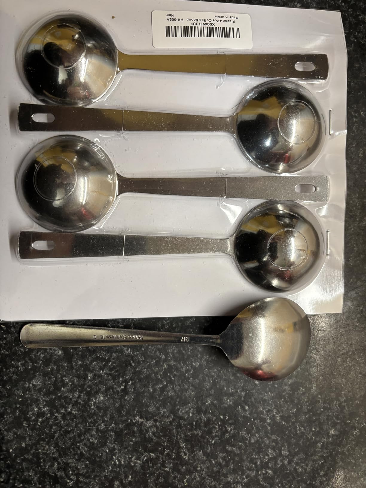 Flezoo 4Pcs 1 Tbsp 15ml Stainless Steel Long Handle Coffee Measuring Scoop customer photo 1
