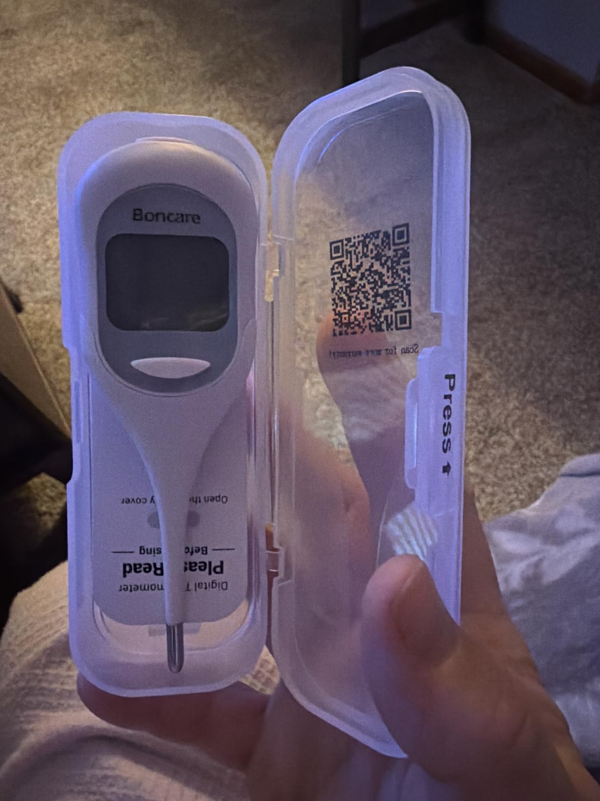 Boncare 9 Seconds Basal Body Thermometer for Ovulation (Rice-White) | Oral Thermometer for Adults and Kids - Accurate Rectal Thermometer, with Fever Alarm and Large Display customer photo 1